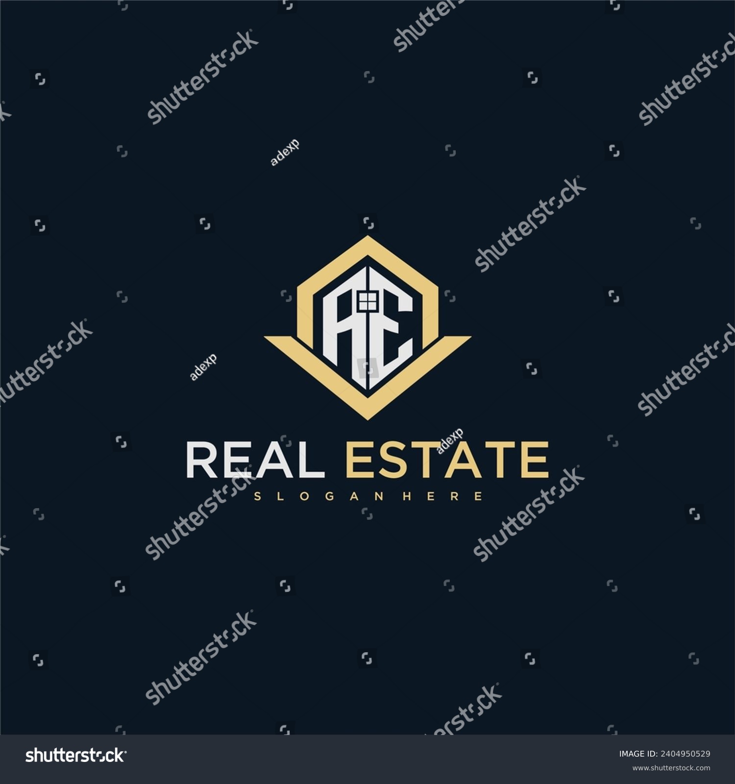 SVG of AE initial monogram logo for real estate with home shape creative design svg