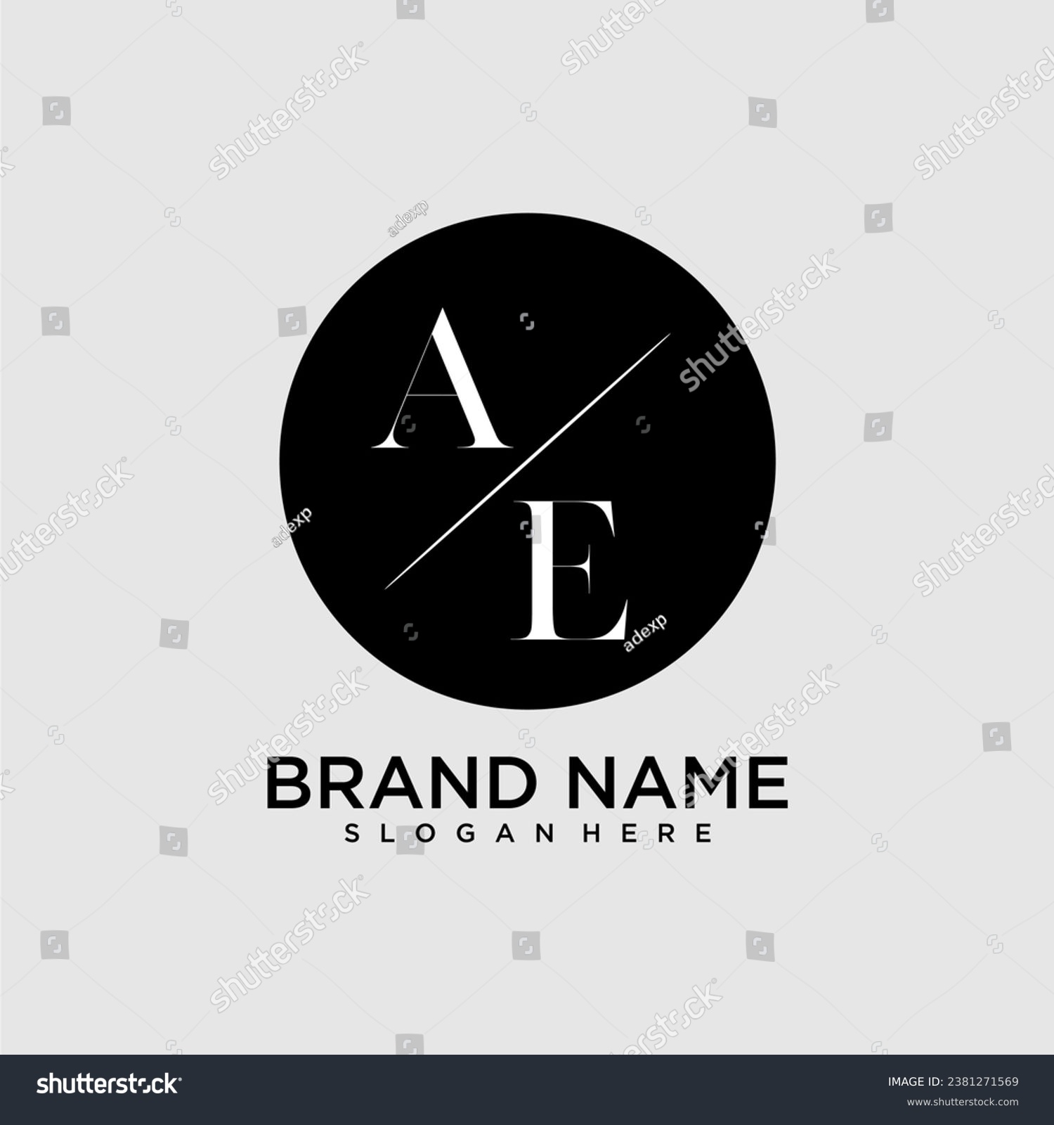 SVG of AE initial monogram logo with circle style dsign svg