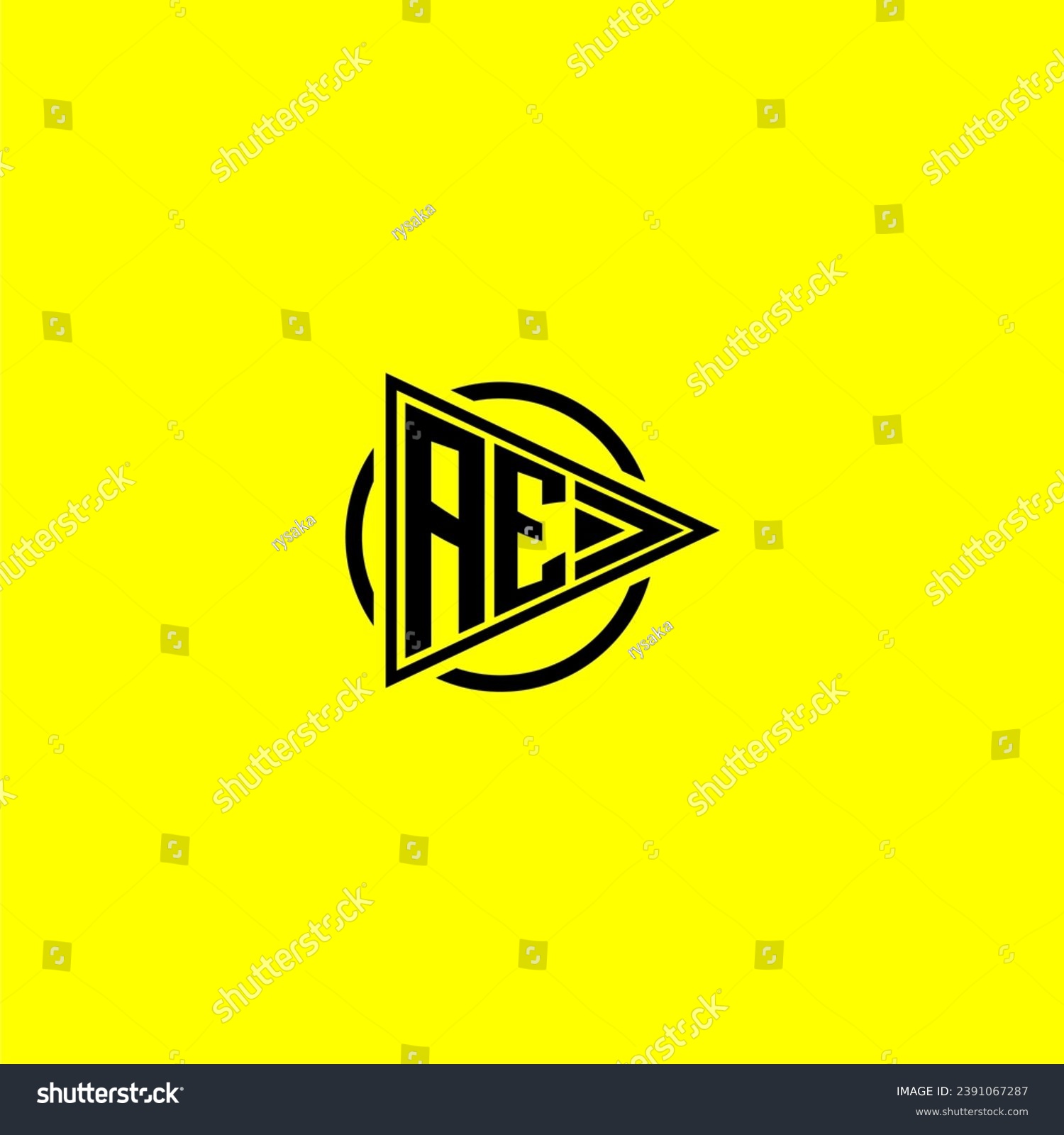 SVG of AE initial monogram logo with triangle style design svg