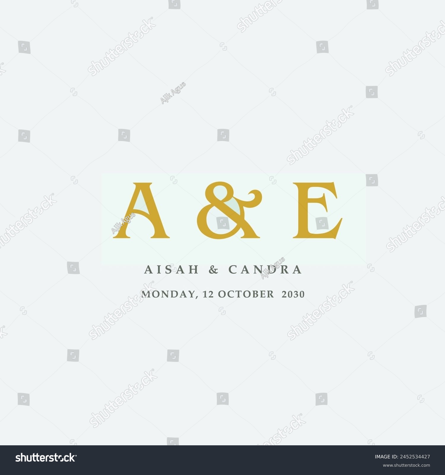SVG of AE initial monogram wedding, Wedding Calligraphy logo design, Print svg