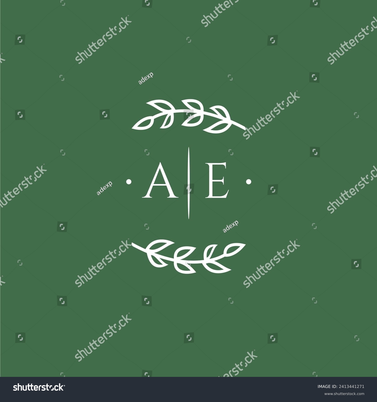 SVG of AE initial monogram wedding with creative design svg