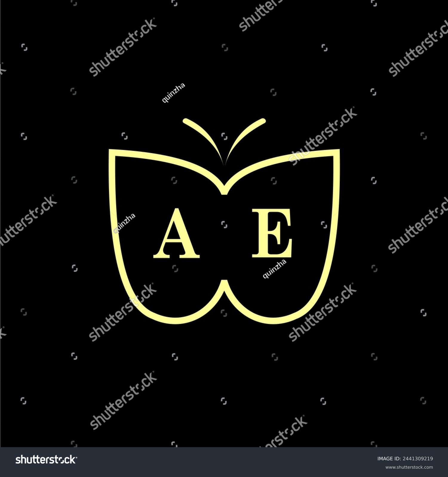 SVG of AE Initials Luxury Butterfly logo Vector illustration svg