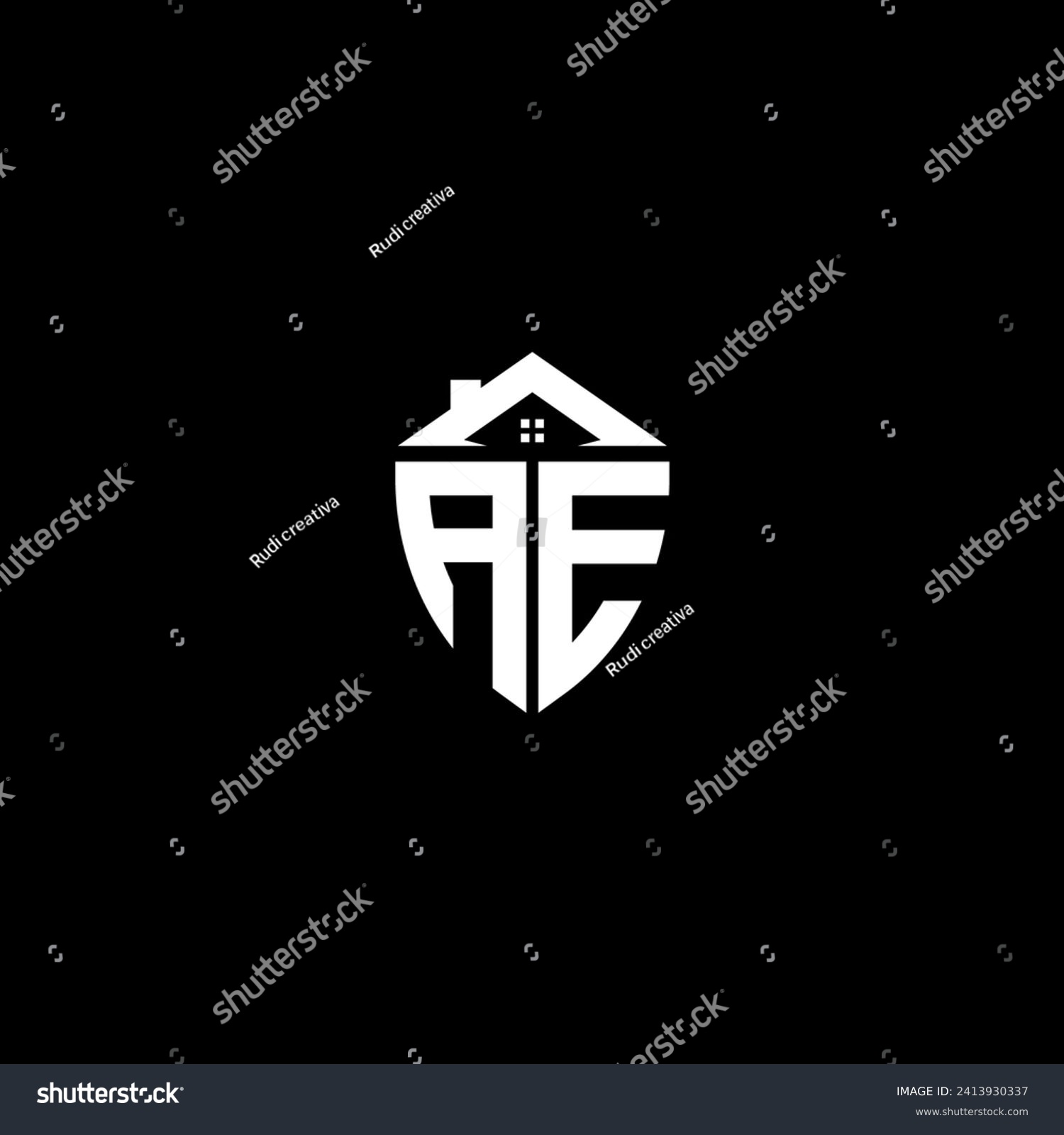 SVG of AE initials premium shield logo monogram with home designs modern templates svg
