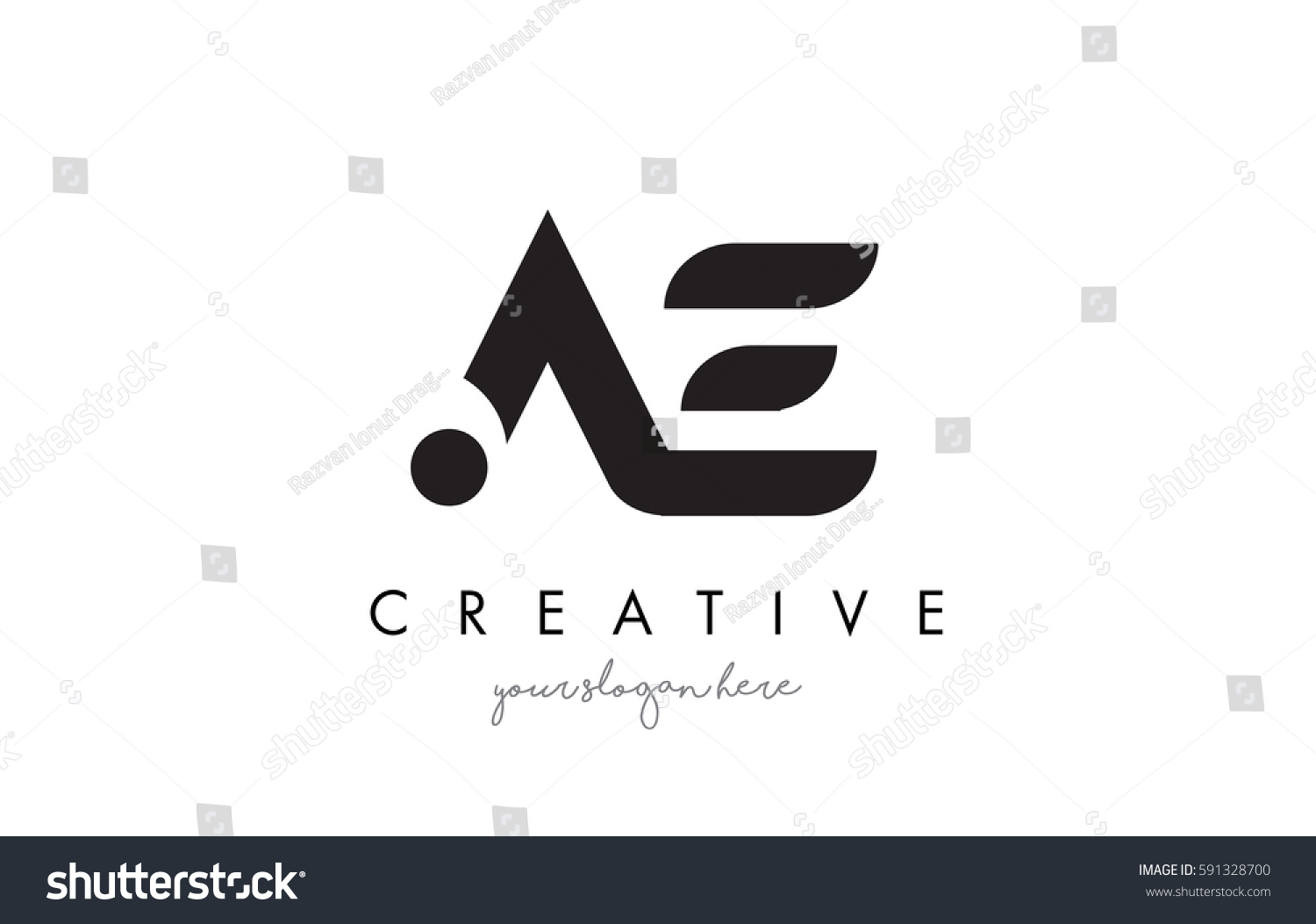 Ae Letter Logo Design Creative Modern Stock Vector (Royalty Free) 591328700