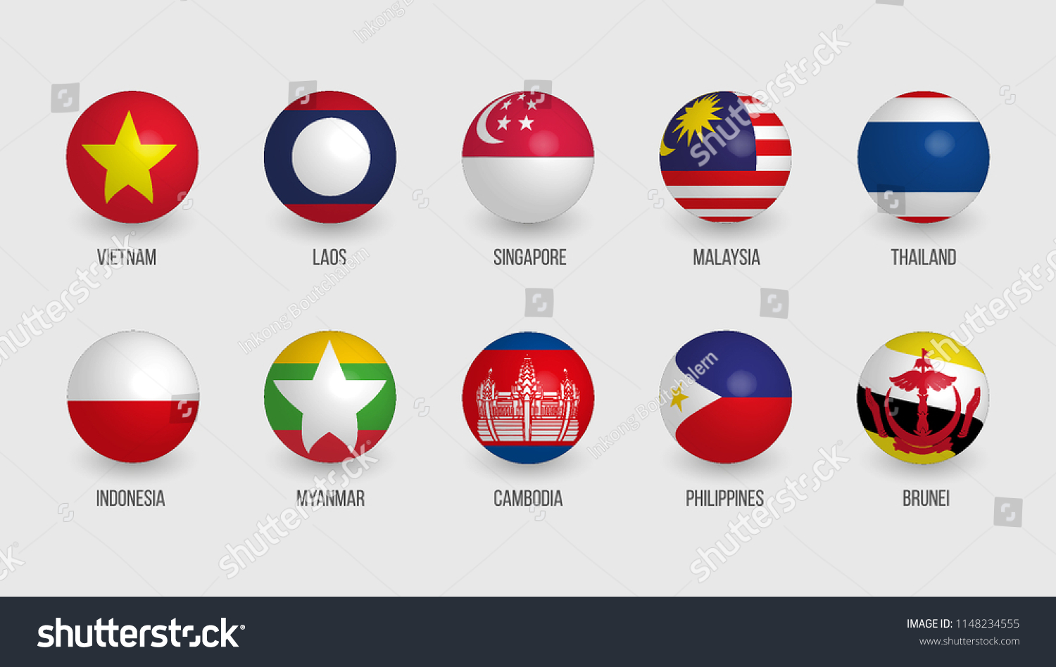 Aec Asean Economic Community Sphere Flags Stock Vector Royalty Free 1148234555 Shutterstock 5223