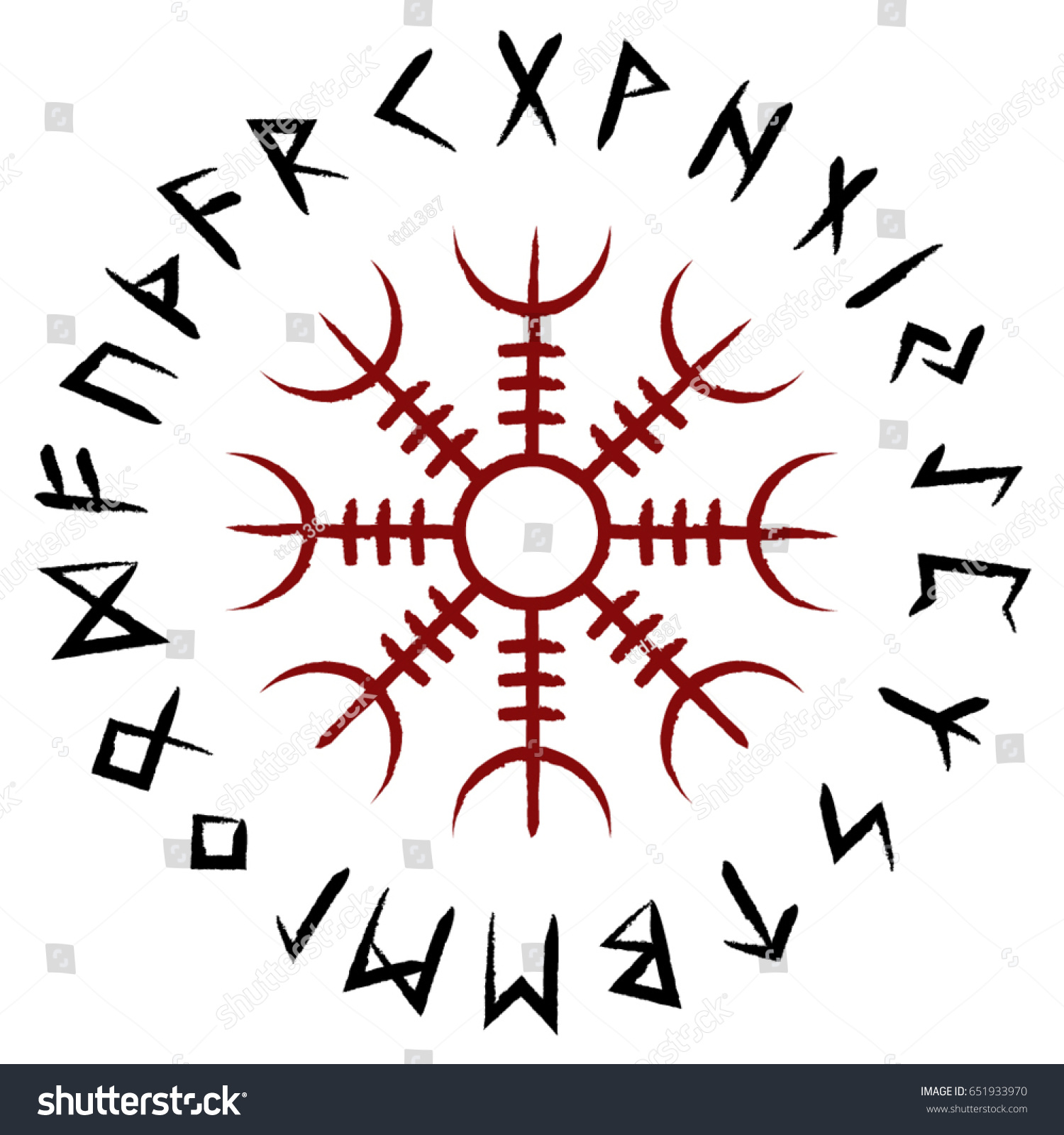 Rune of Shielding Stock-vector-aegishjalmur-symbol-651933970