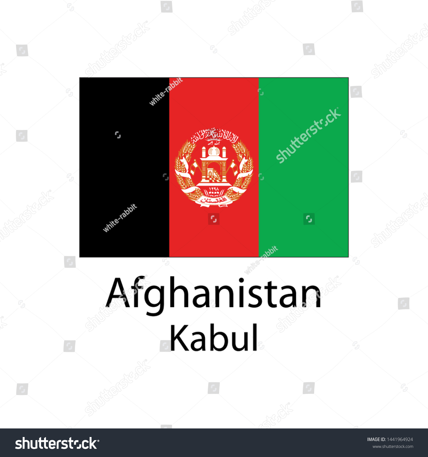 Afghanistan Country Flag Capital Name Stock Vector (Royalty Free ...