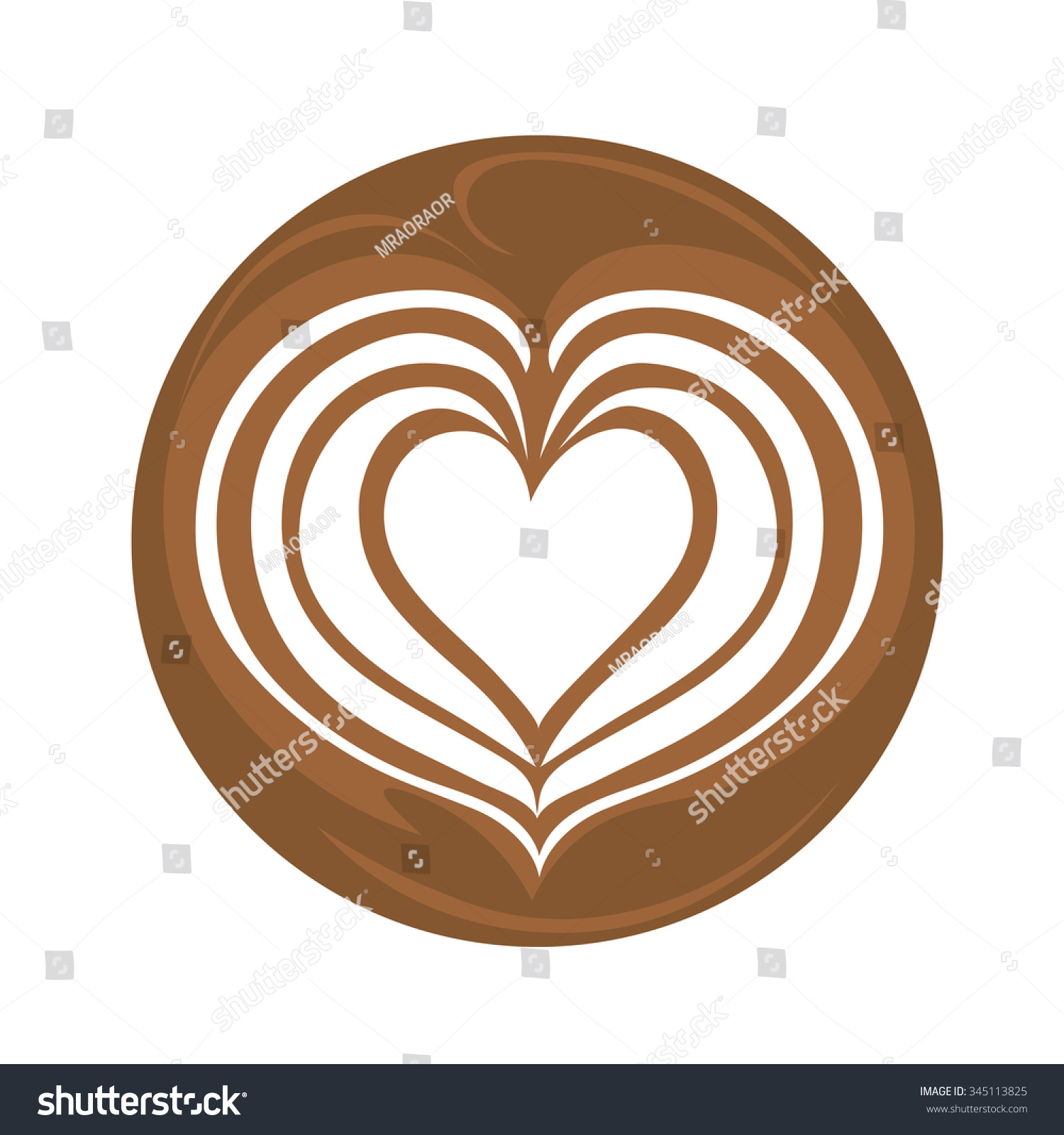 Aflutter Heart Latte Art Coffee Logo Stock Vector ...