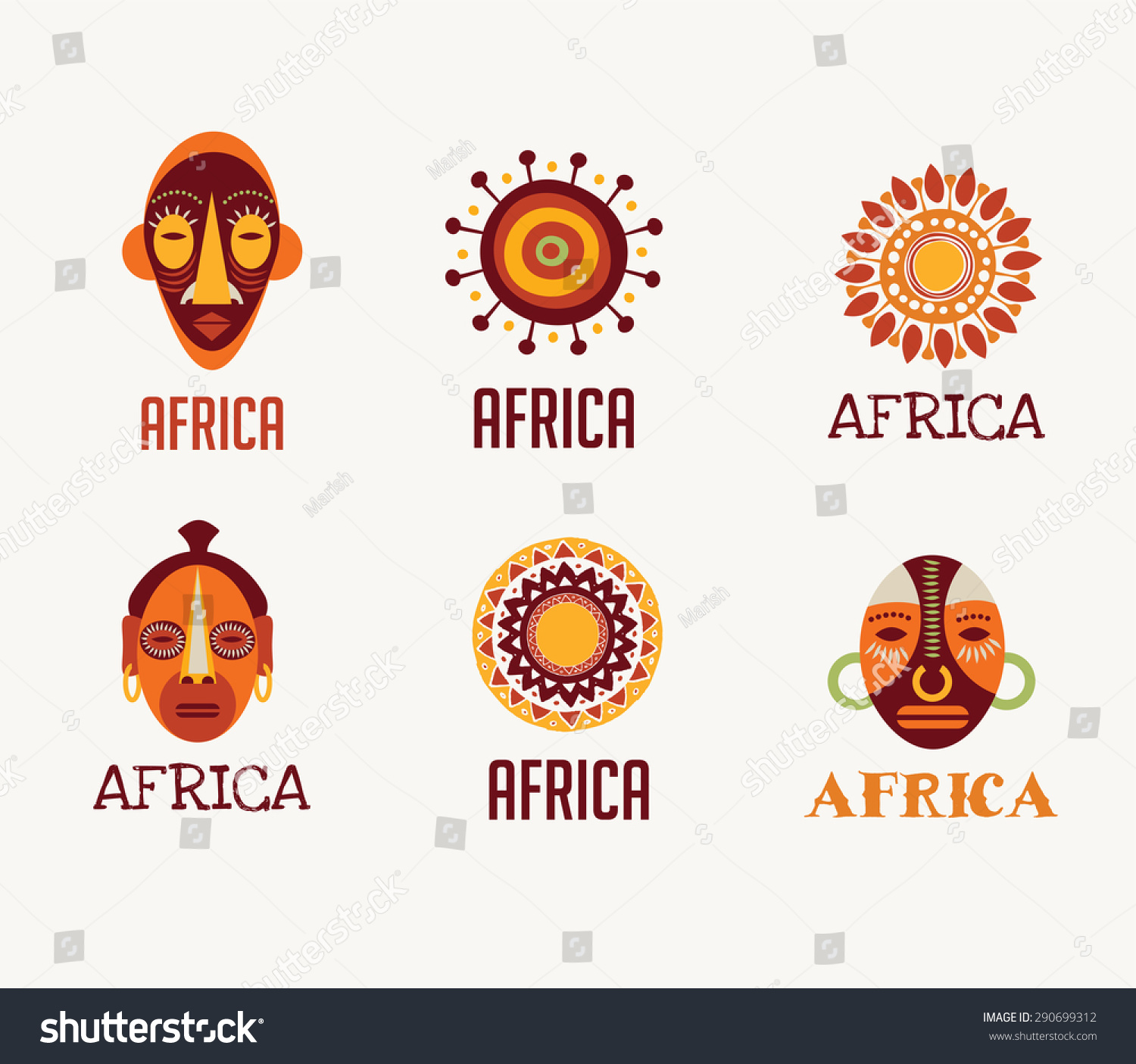 SVG of Africa and Safari elements and icons svg