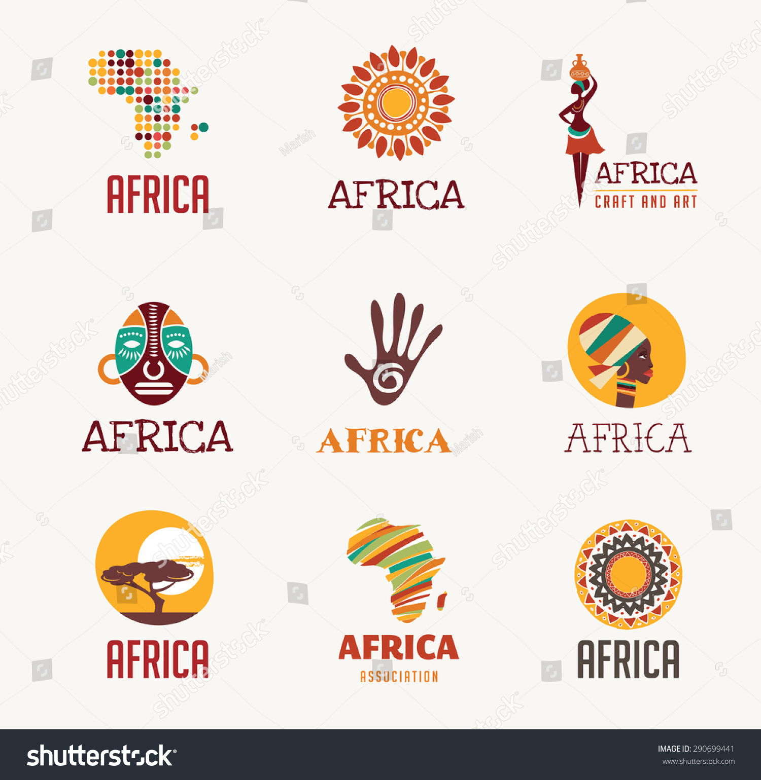 SVG of Africa and Safari elements and icons svg