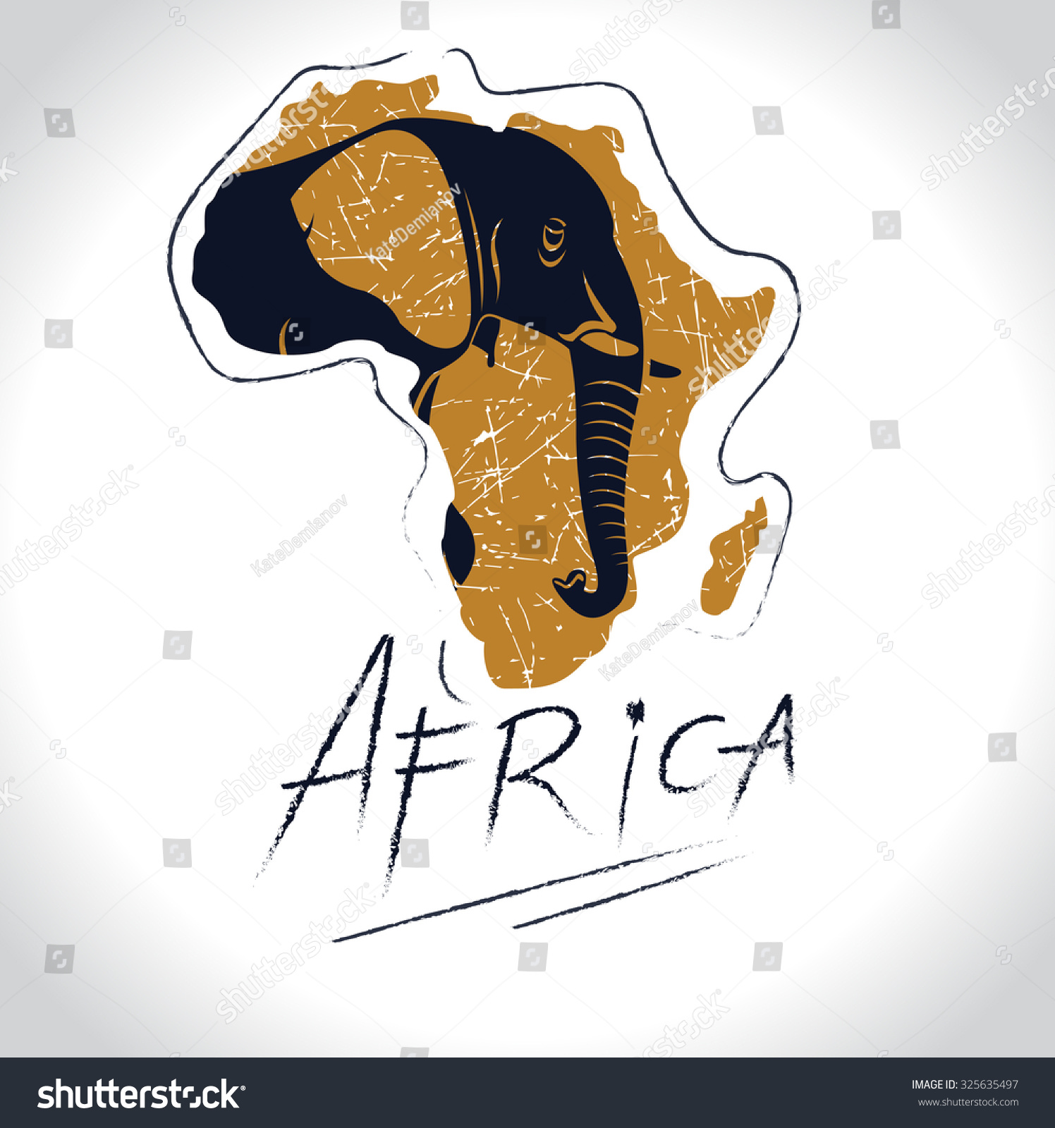 SVG of Africa and Safari with the elephant logo 3 svg