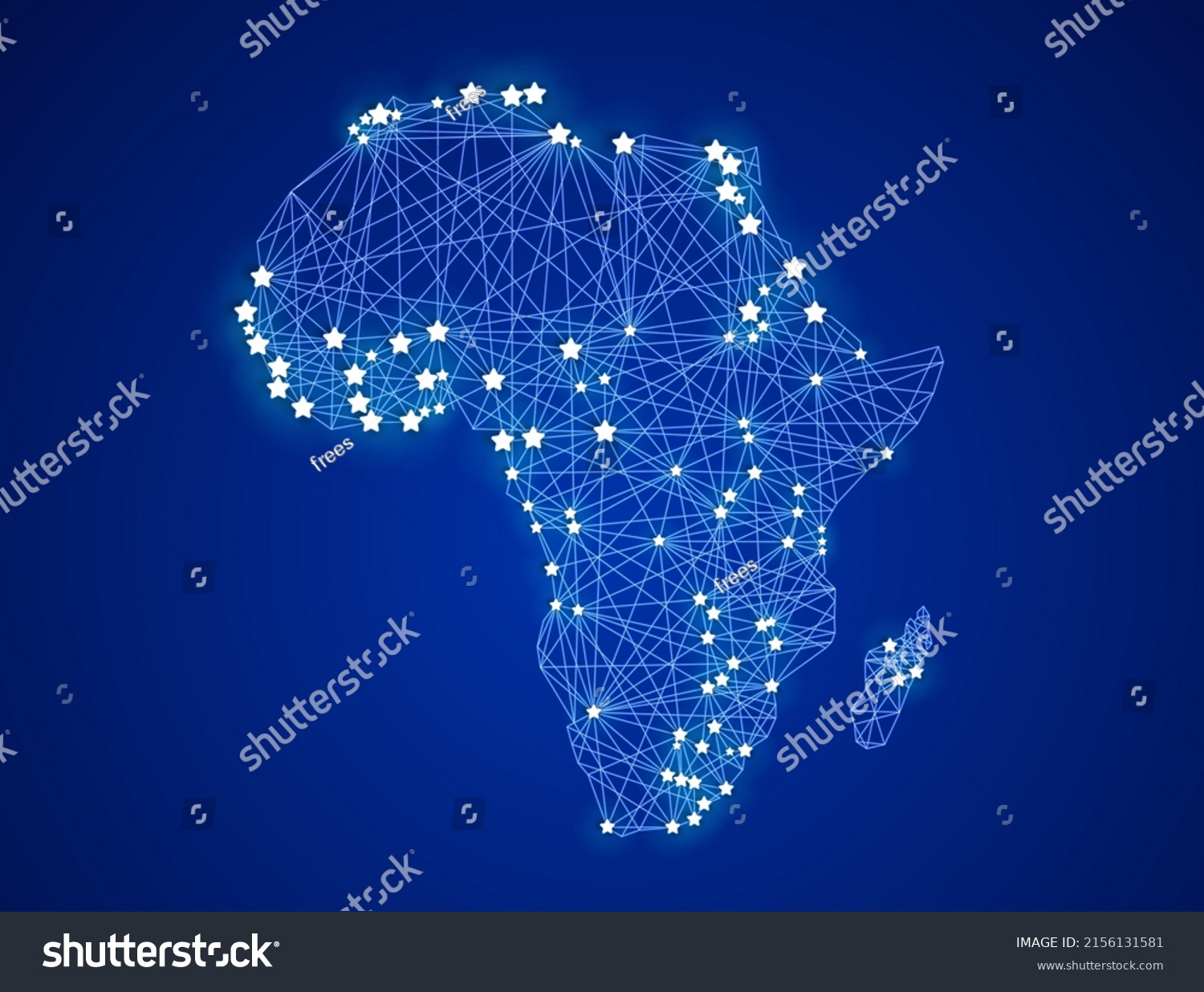 Africa Communication Network Map Vector Low Stock Vector (Royalty Free ...