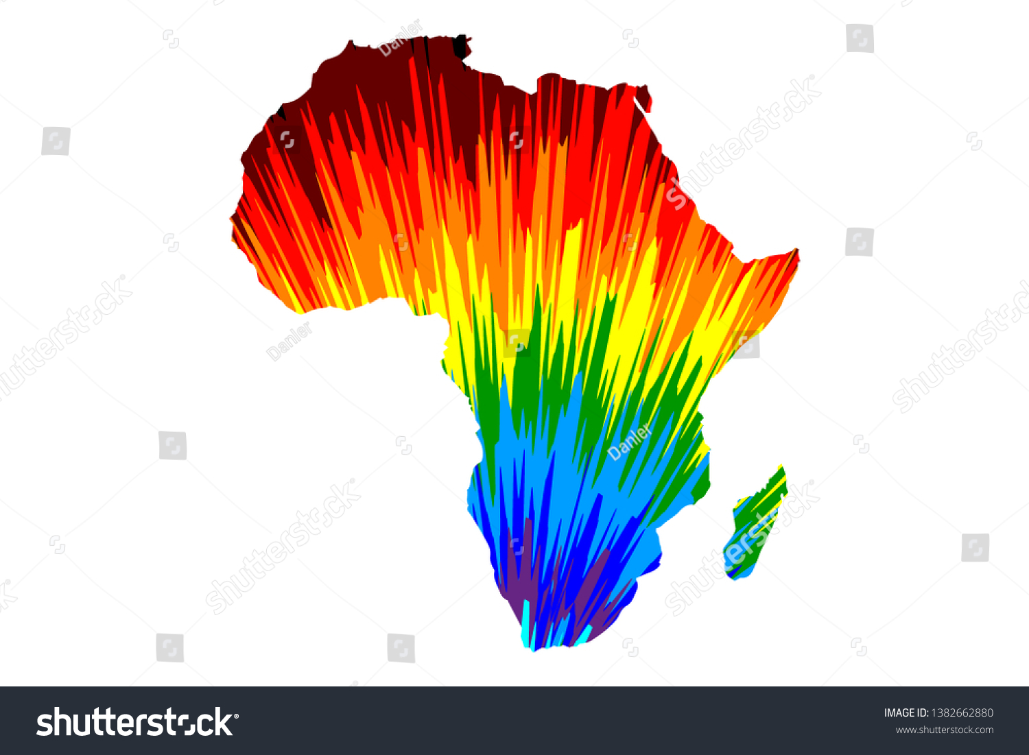 Africa Continent Map Designed Rainbow Abstract Stock Vector Royalty Free 1382662880 Shutterstock 2663