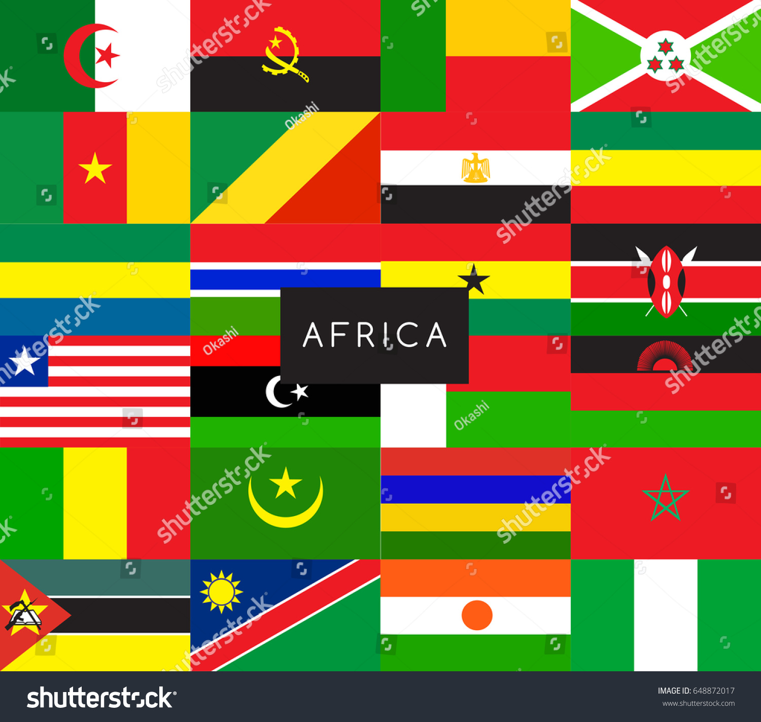 Africa Flags World Vector Illustration Stock Vector Royalty Free 648872017 Shutterstock 6718