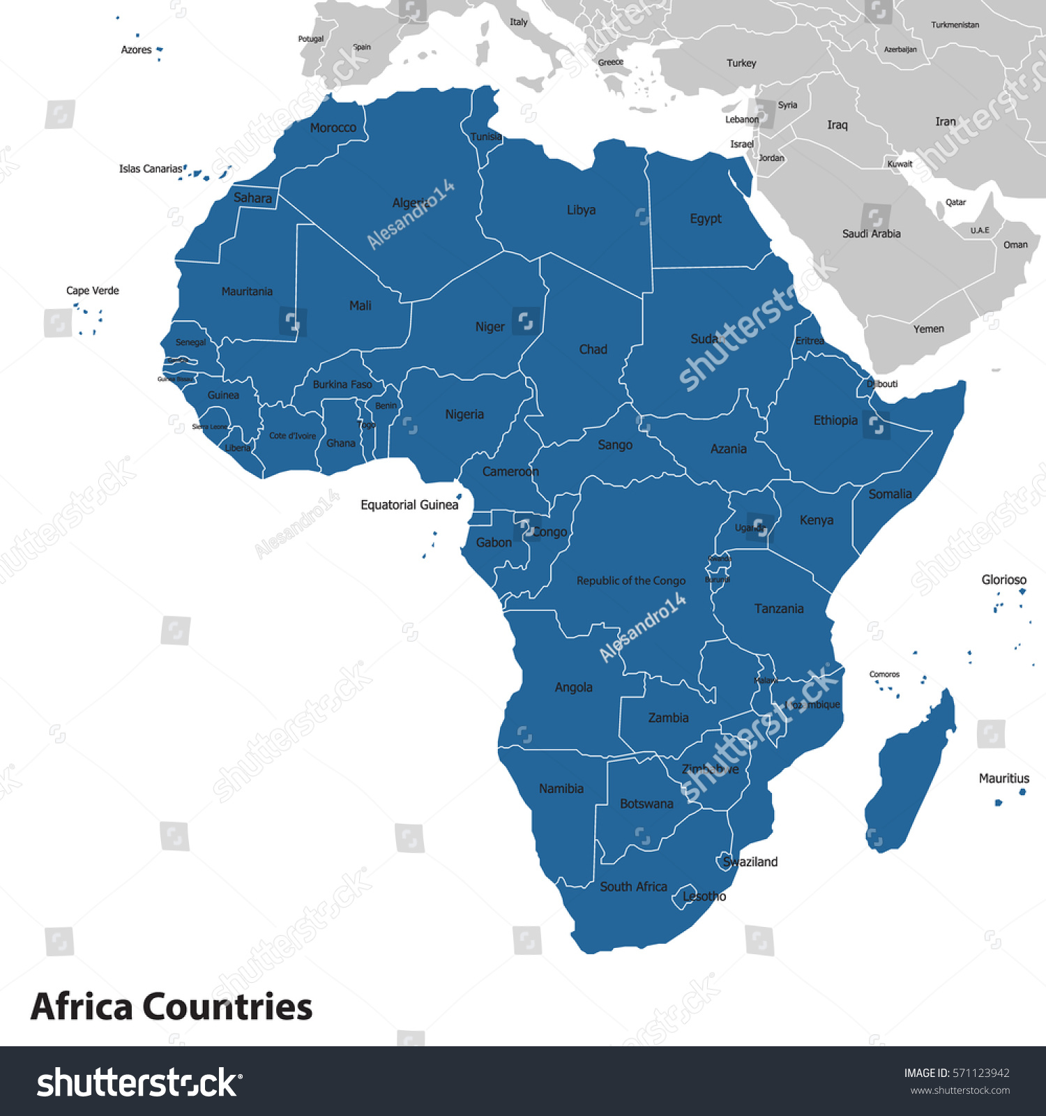 Africahighly Detailed Mapeditable Layers Vector Maps 库存矢量图（免版税）571123942 Shutterstock 6772