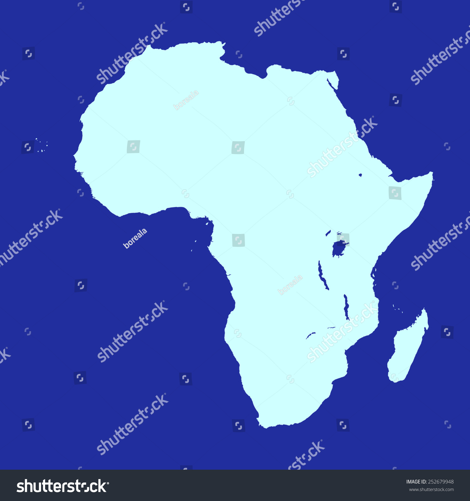 Africa Map Stock Vector Royalty Free 252679948 9046