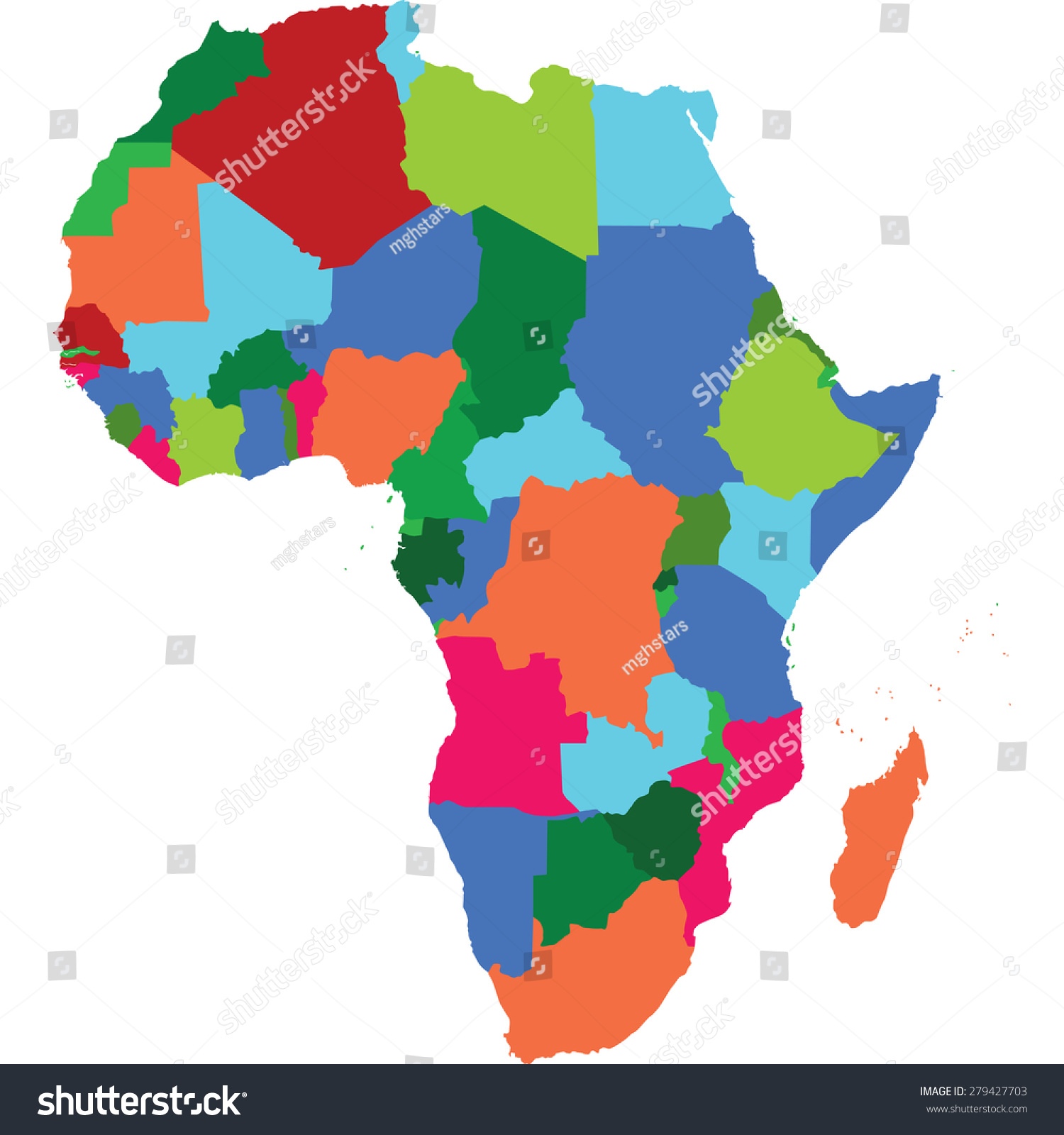 Africa Map Stock Vector Royalty Free 279427703 Shutterstock 