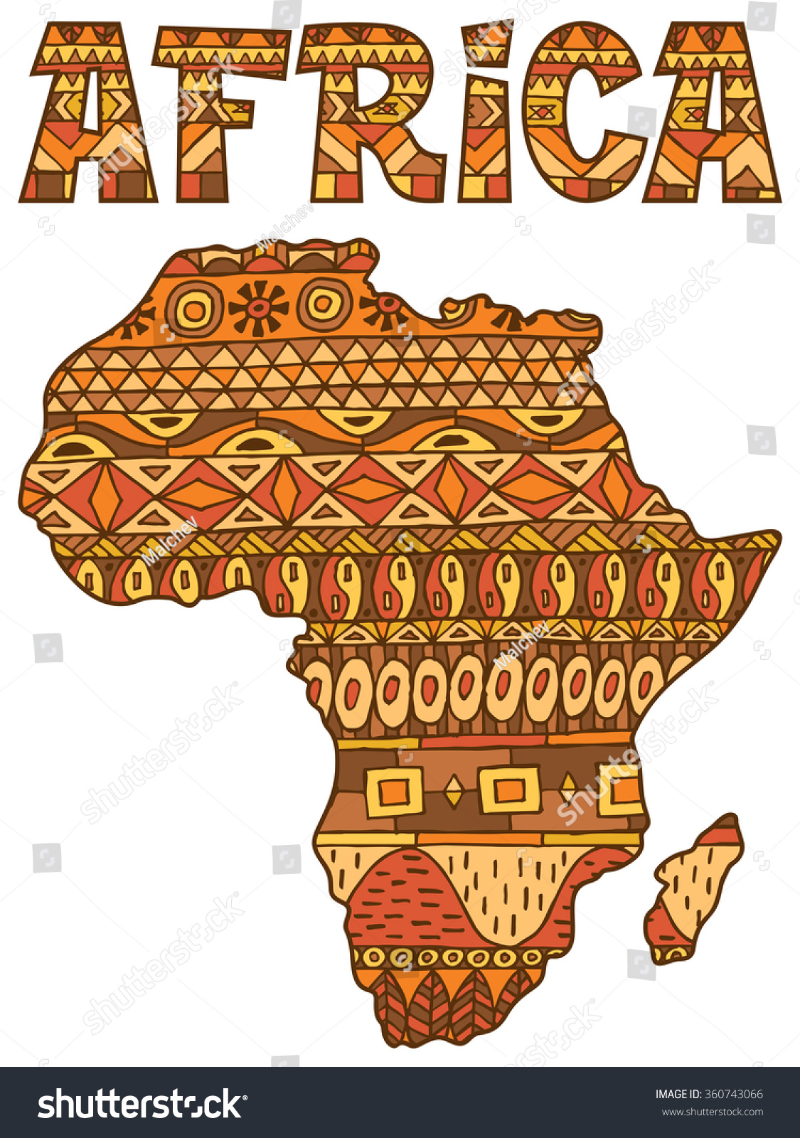 Africa Map Pattern: Africa Abstract Map Over White Background. Stock ...