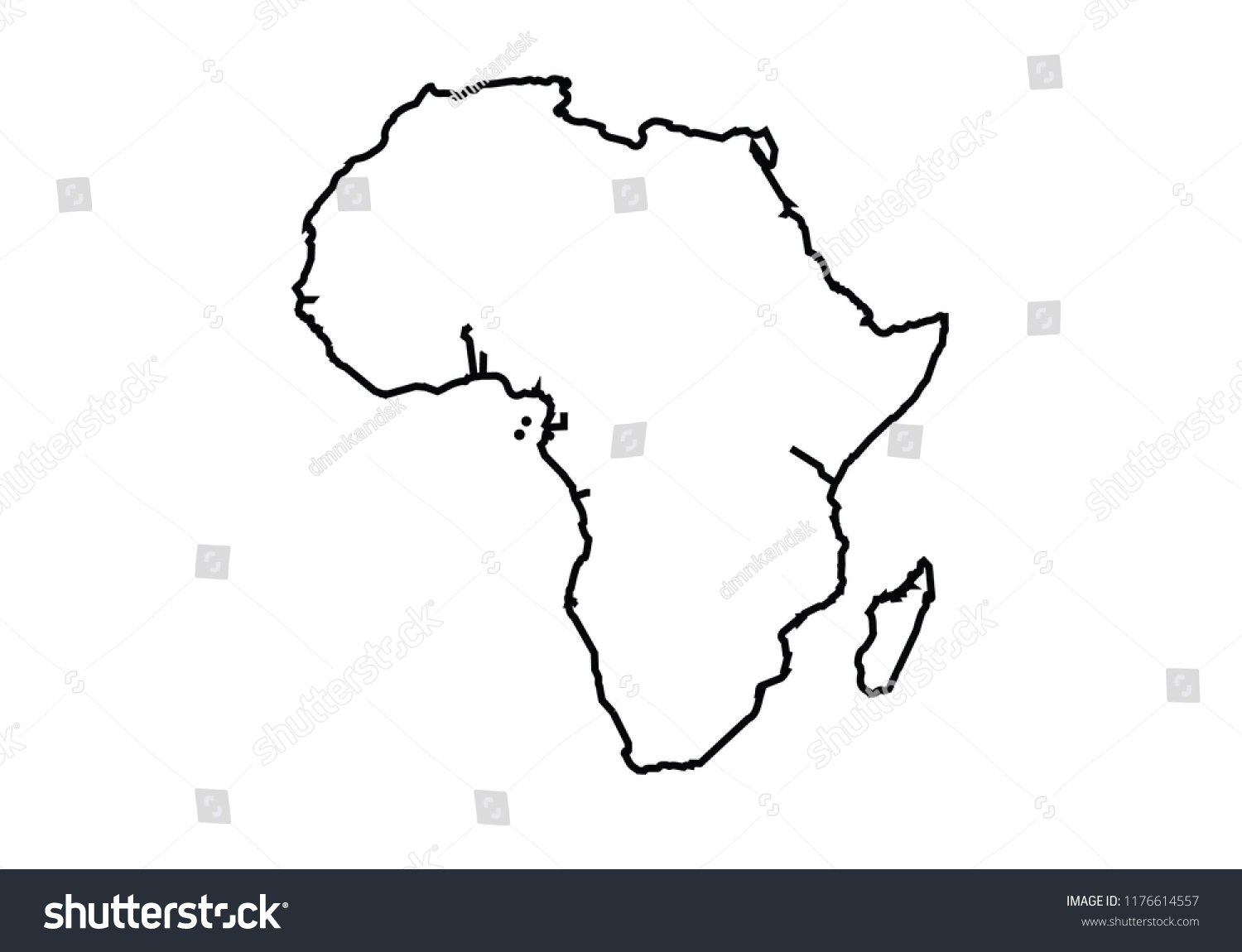 Africa Outline Map Country Shape State เวกเตอร์สต็อก ปลอดค่าลิขสิทธิ์