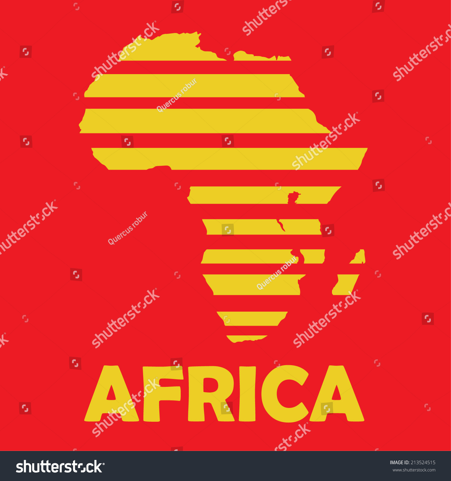 Africa Silhouette Yellow On Red Background Stock Vector (Royalty Free ...