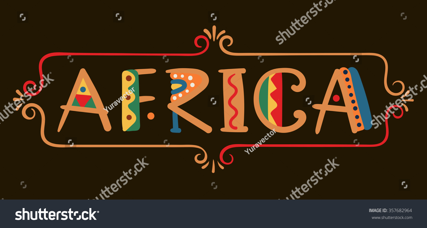 Africa-Word In Ethnic African Style Hand Drawn Vector Elements And Icon ...