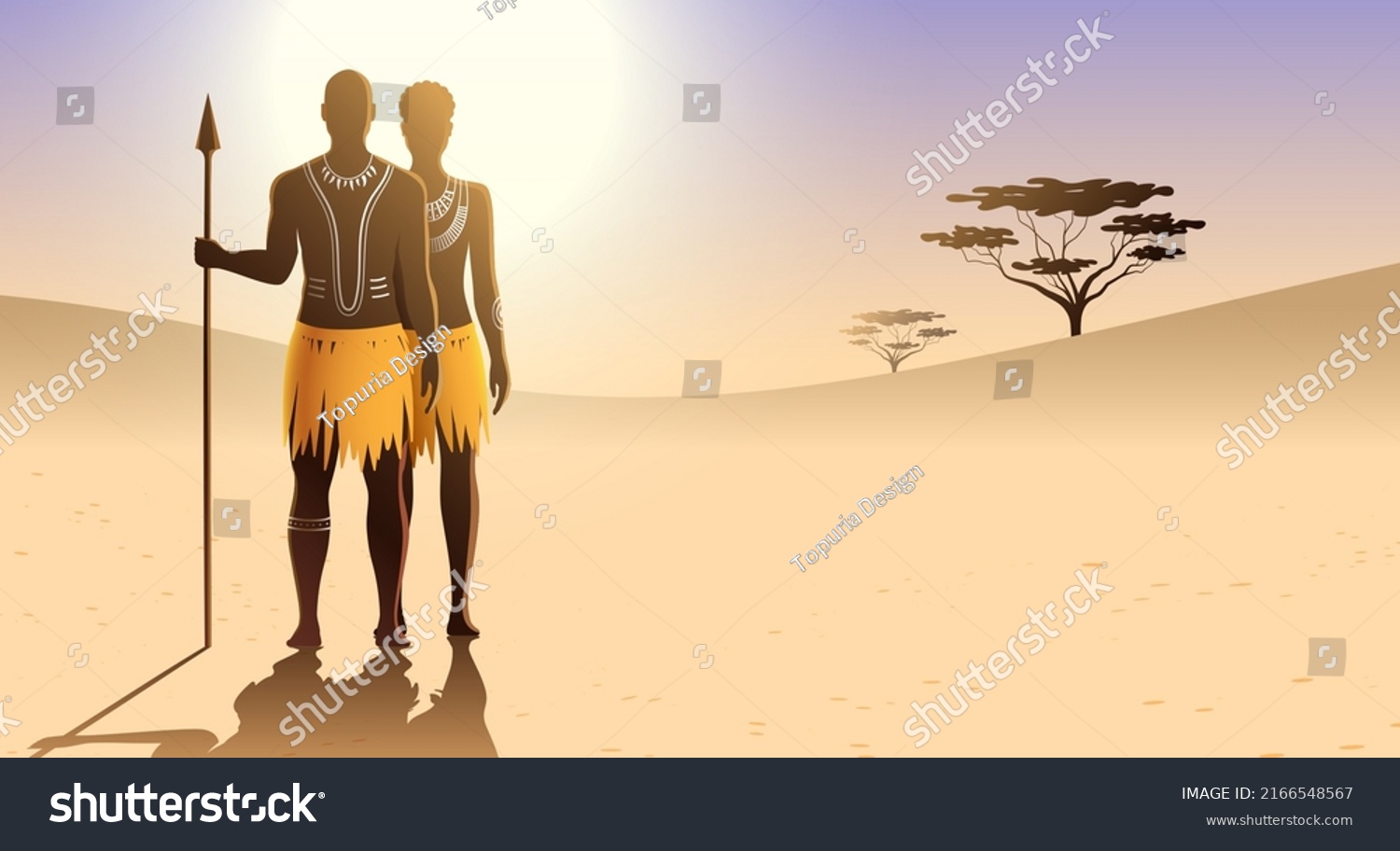 African Aborigine Man Woman Traditional Body Stock Vector Royalty Free 2166548567 Shutterstock 