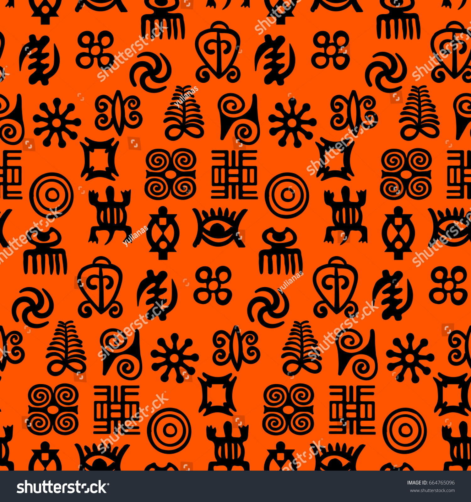 African Adinkra Pattern - Les Symboles : Image Vectorielle De Stock ...