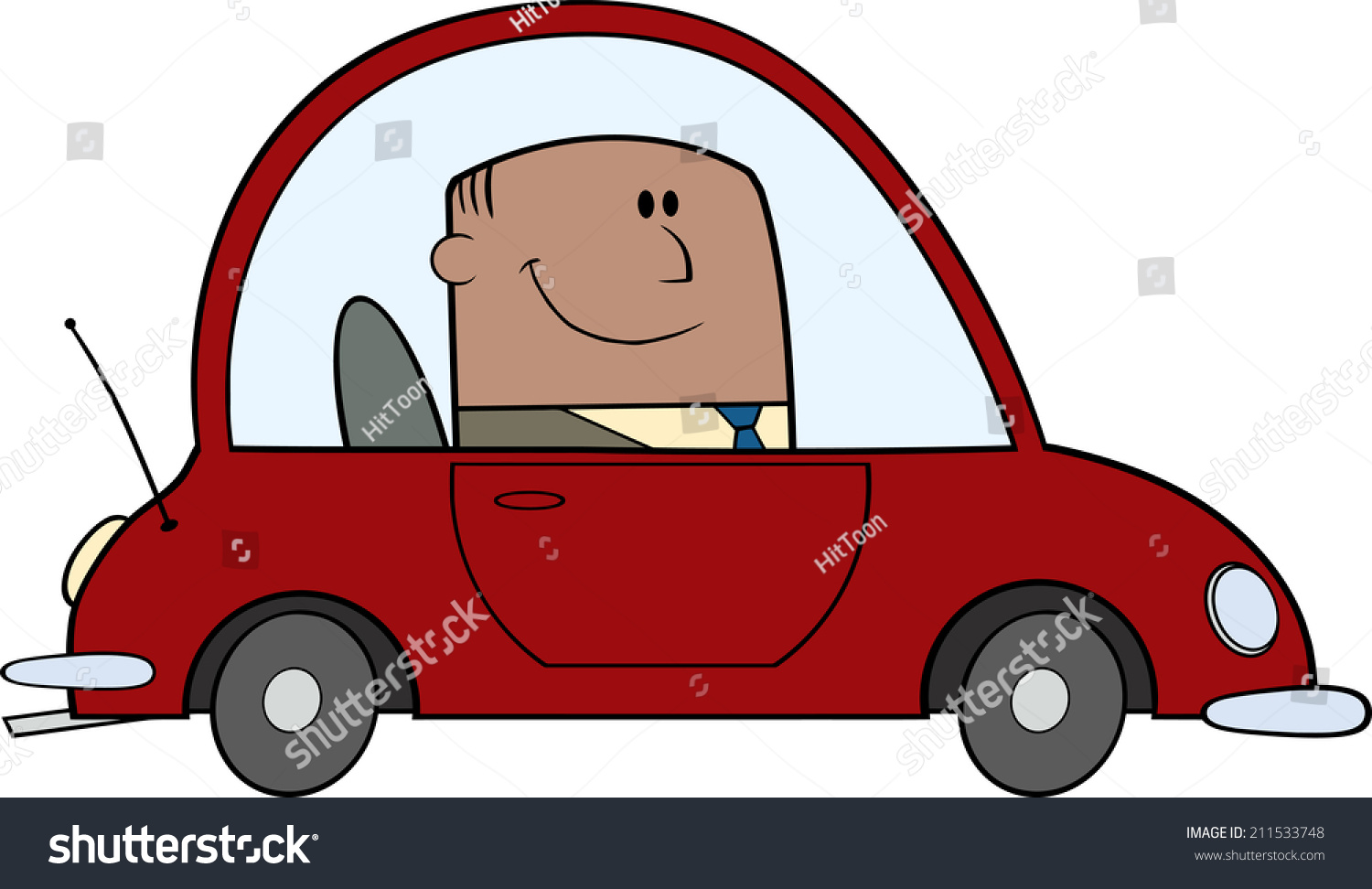 African American Businessman Driving Car Work Stock Vector 211533748 ...