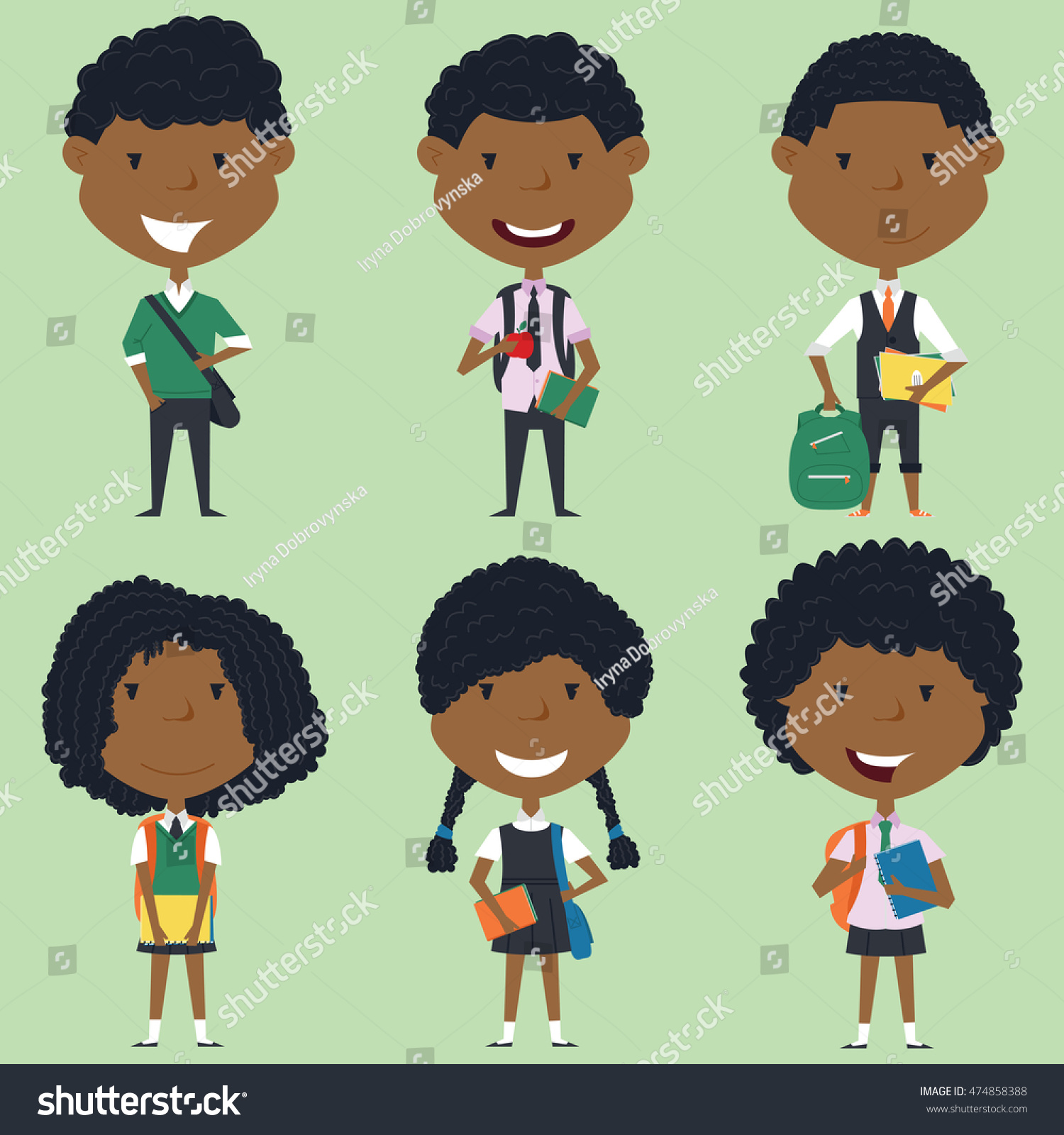 african american character backpacks