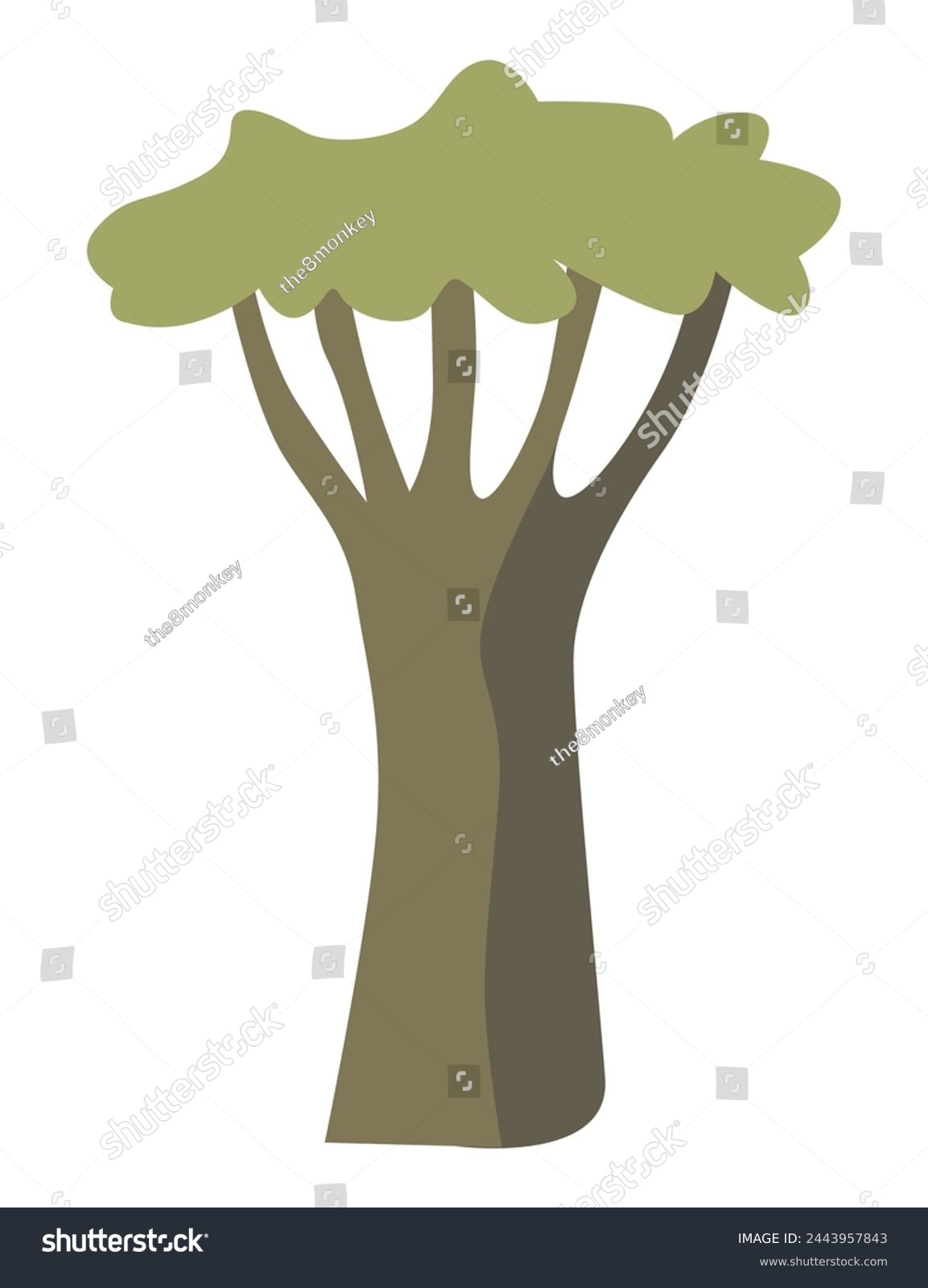 SVG of African baobab tree icon color emblem isolated on white background. Vector illustration of powerful plant svg