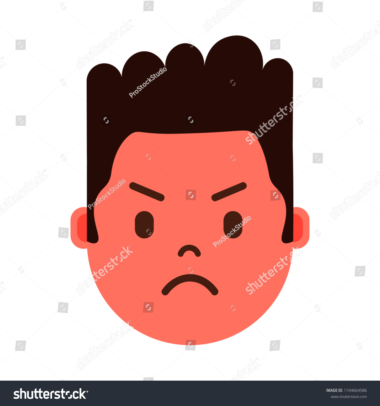 African Boy Head Emoji Personage Icon Stock Vector (Royalty Free ...