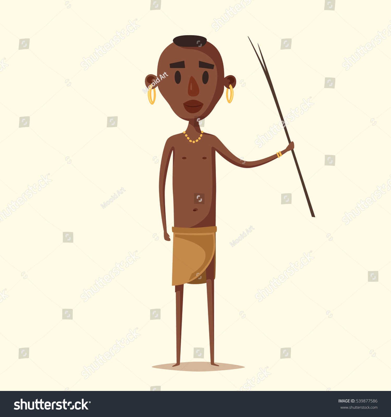 African Man Indigenous South American Cartoon Stock Vector (Royalty ...