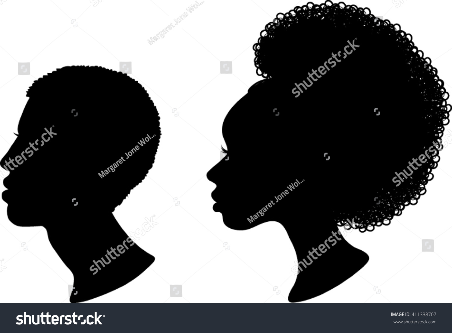 SVG of African Profile Silhouettes - Vector Illustration svg