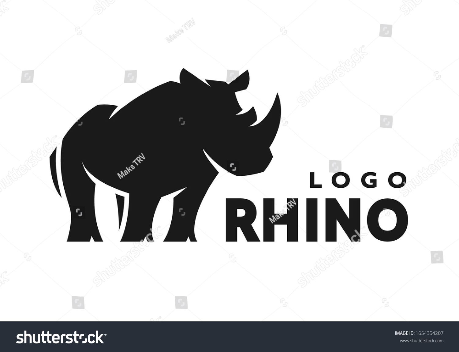 African Rhino Silhouette Logo Symbol Stock Vector (Royalty Free ...