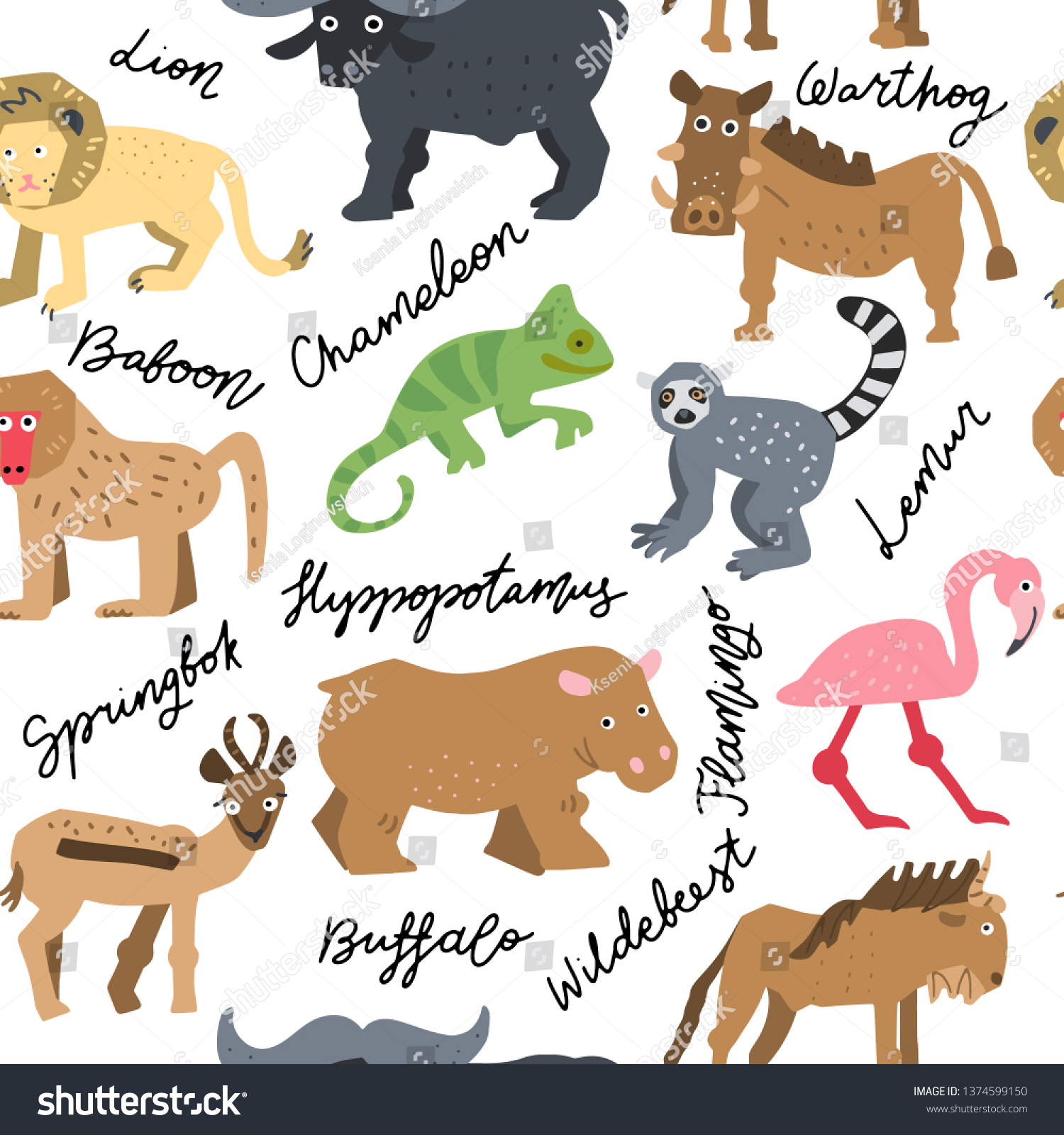 African Safari Animals Vector Clipart By Myclipartsto - vrogue.co