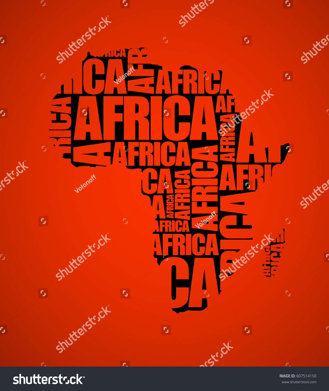 African Text Continent Africa Word Background Stock Vector (Royalty ...