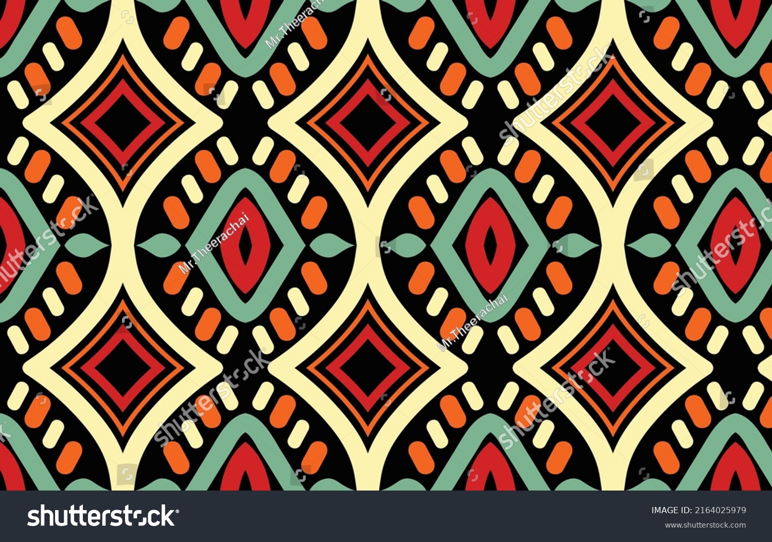 African Tribal Batik Pattern Wall Stencil Stock Vector Royalty Free