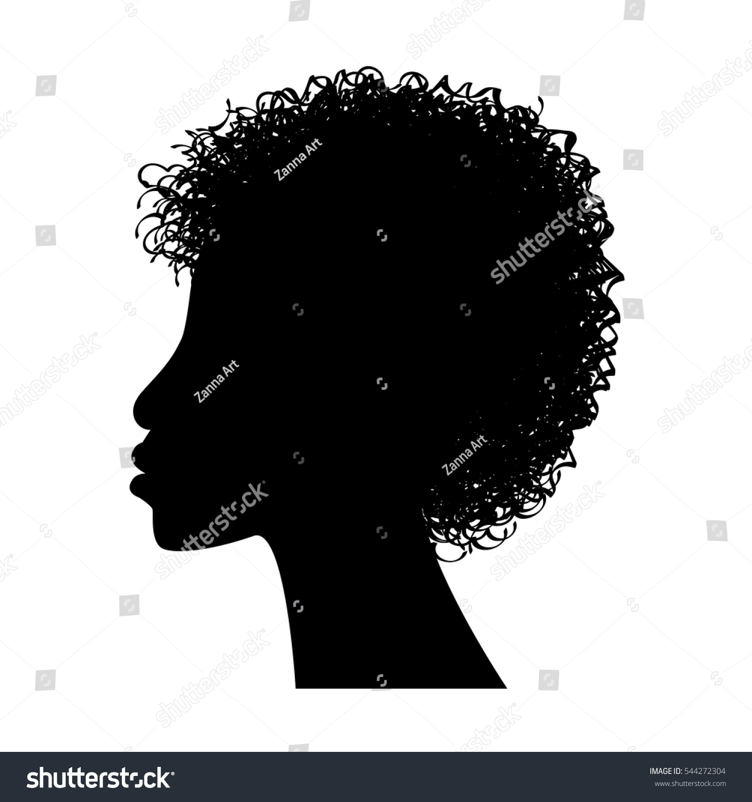 African Woman Face Silhouette Stock Vector (Royalty Free) 544272304 ...