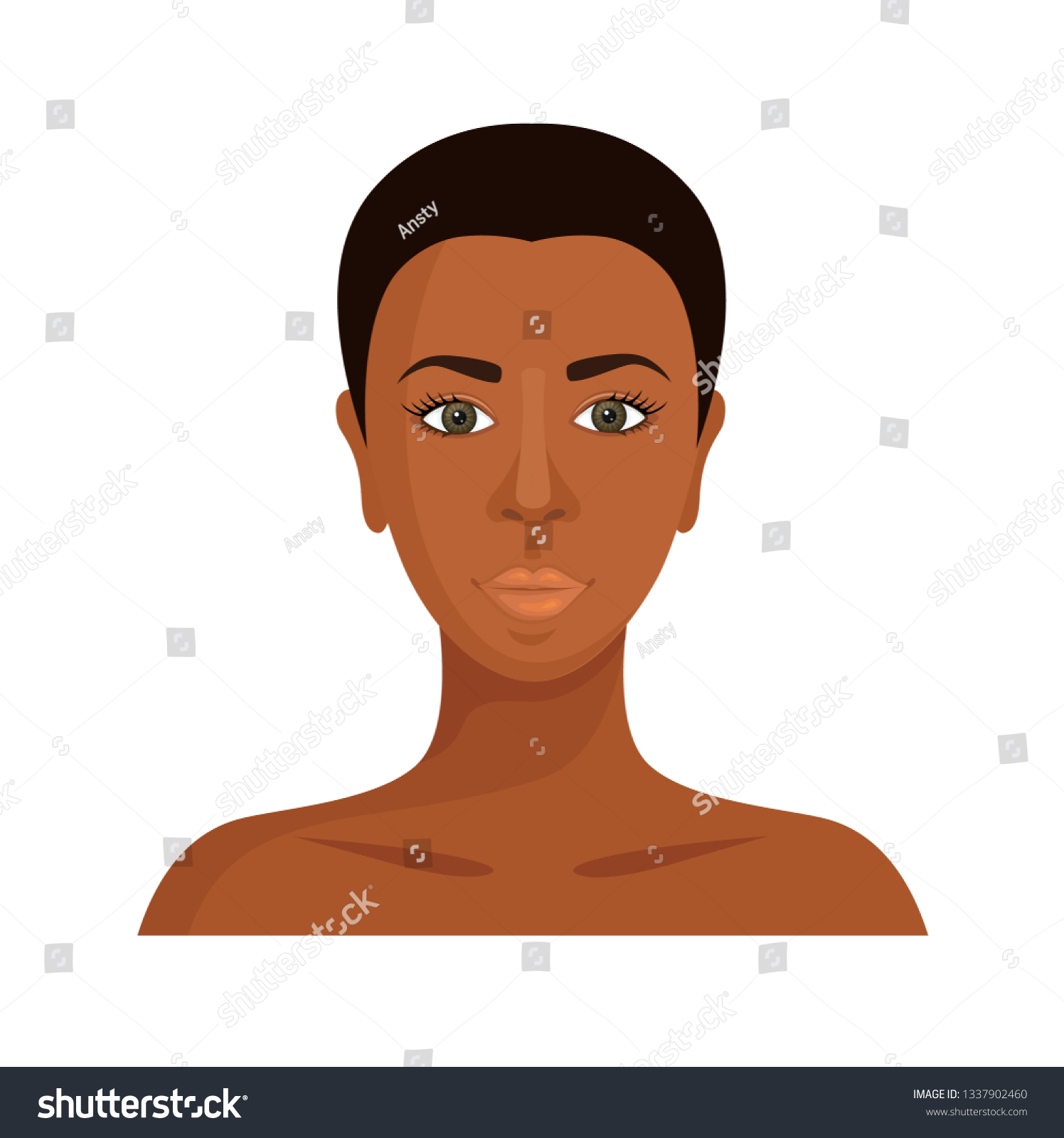 Download African Woman Vector Face Black Girl Stock Vector Royalty Free 1337902460