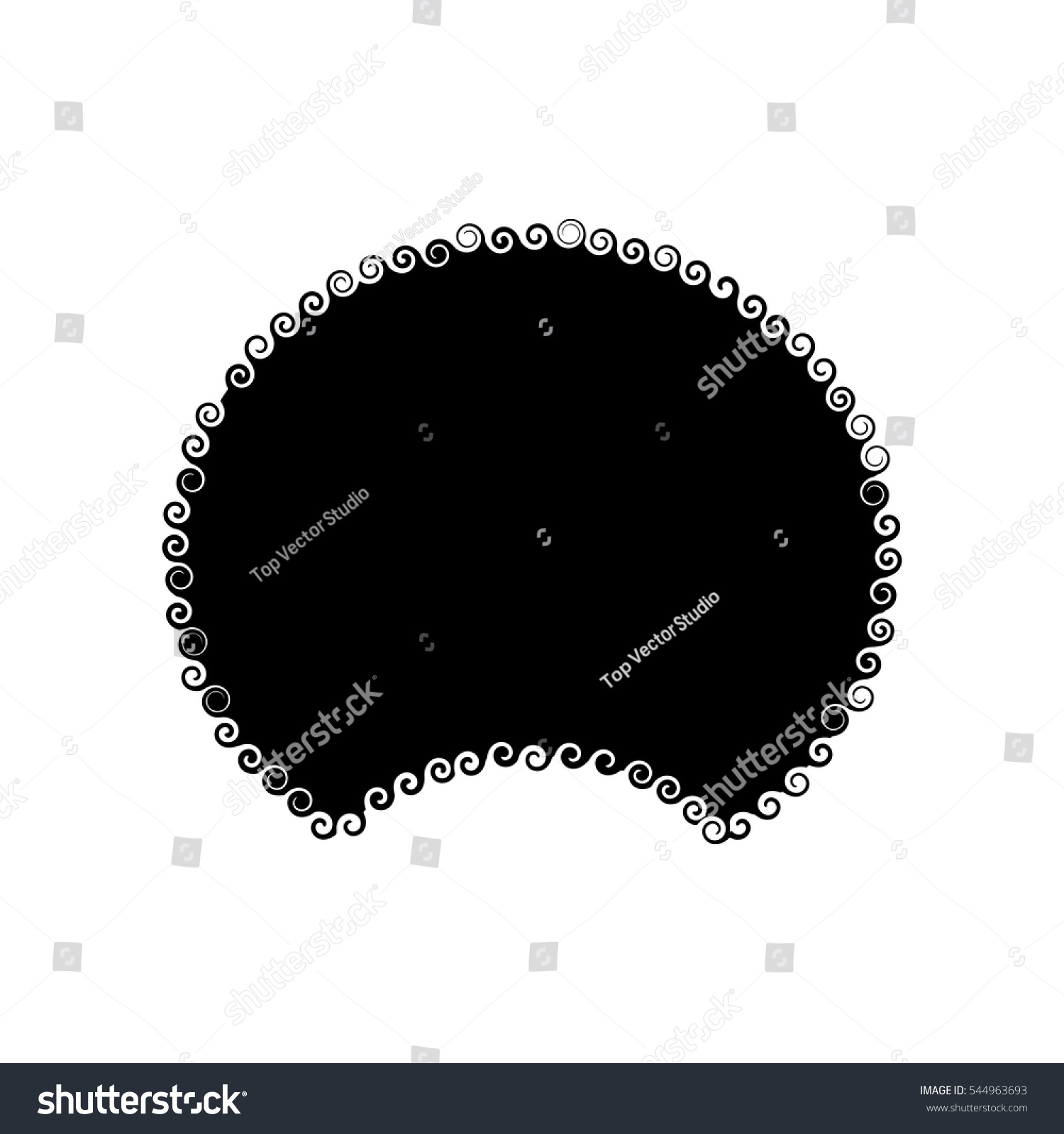 SVG of Afro Hair isolated. Traditional African American Hairstyle on white background. disco wig template
 svg