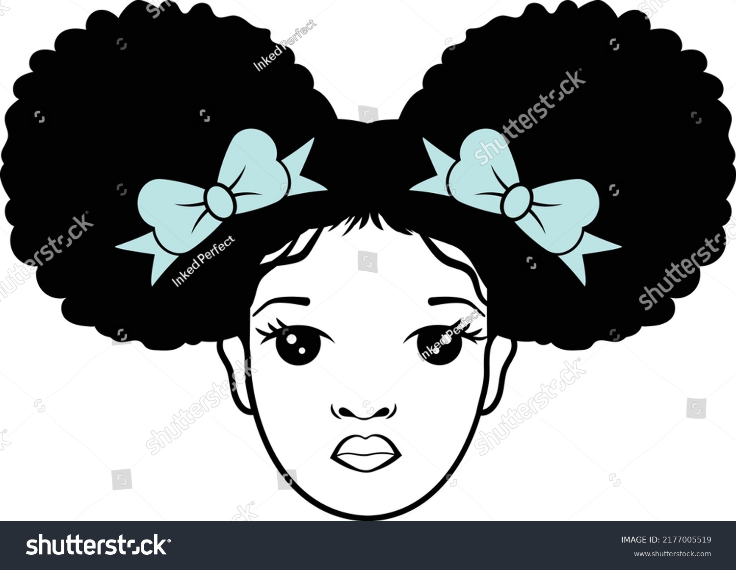 SVG of Afro Puff African American Girl Vector svg