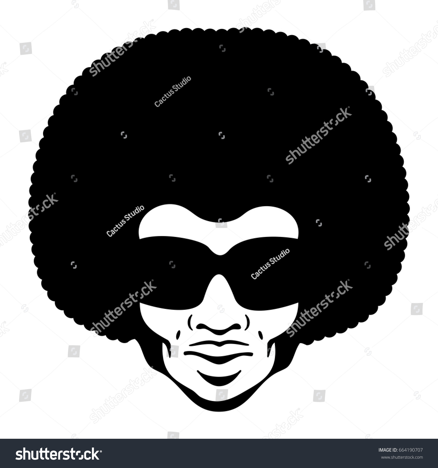 SVG of Afro style man portrait. Editable vector illustration. svg