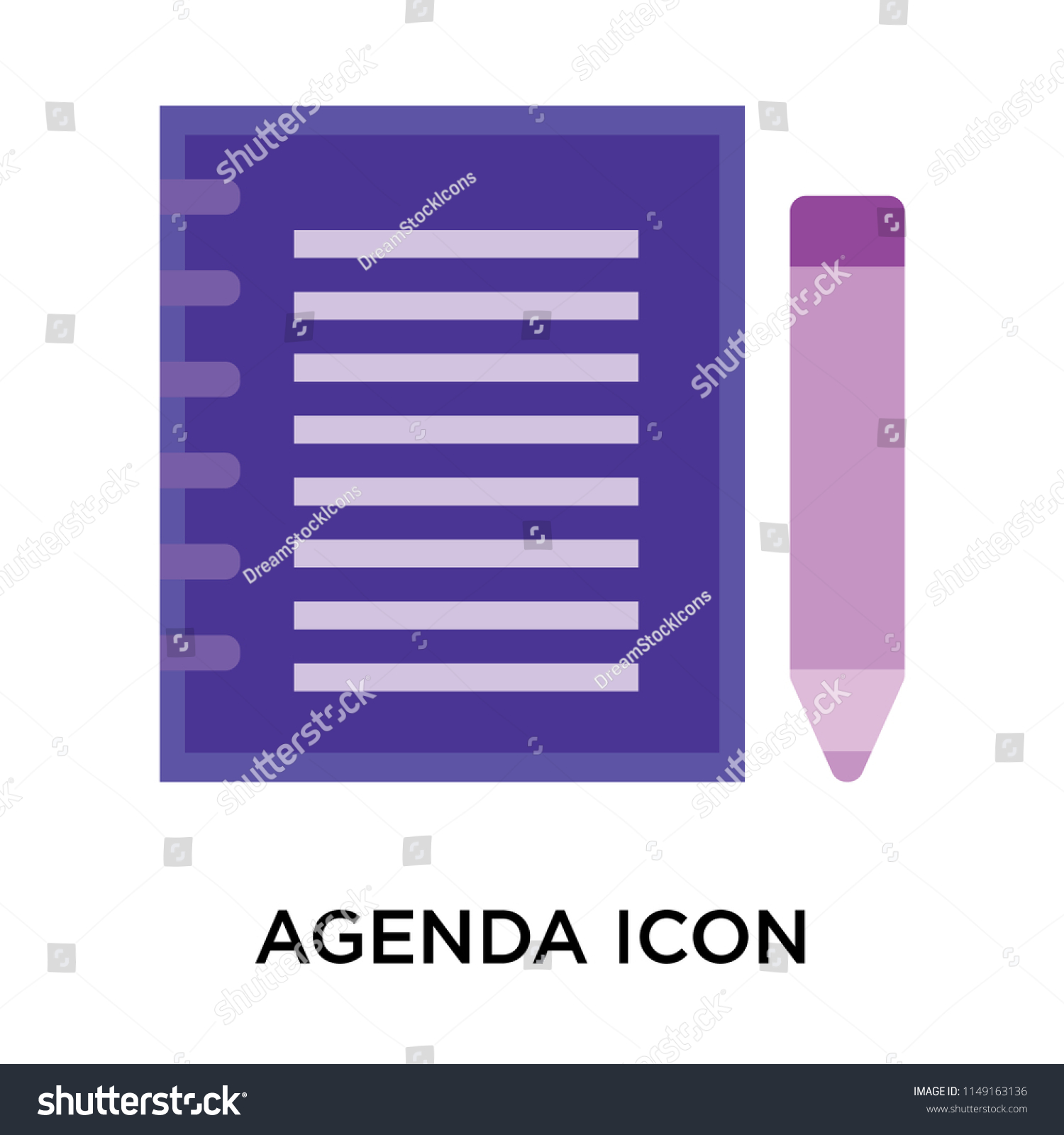 Agenda Icon Vector Isolated On White Stock Vector Royalty Free