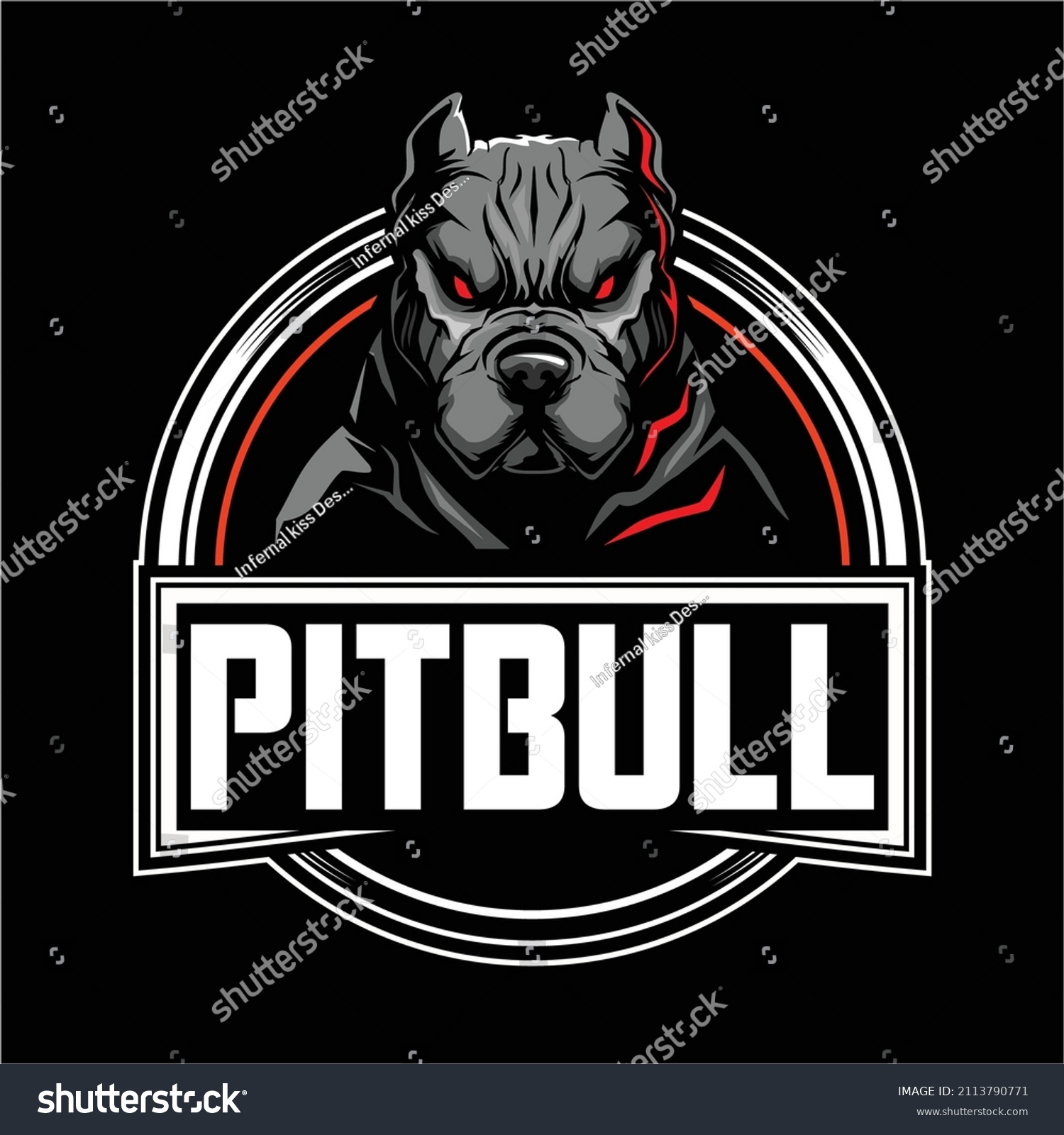 Aggressive Pitbull Vector Badge Logo Template Stock Vector (Royalty ...