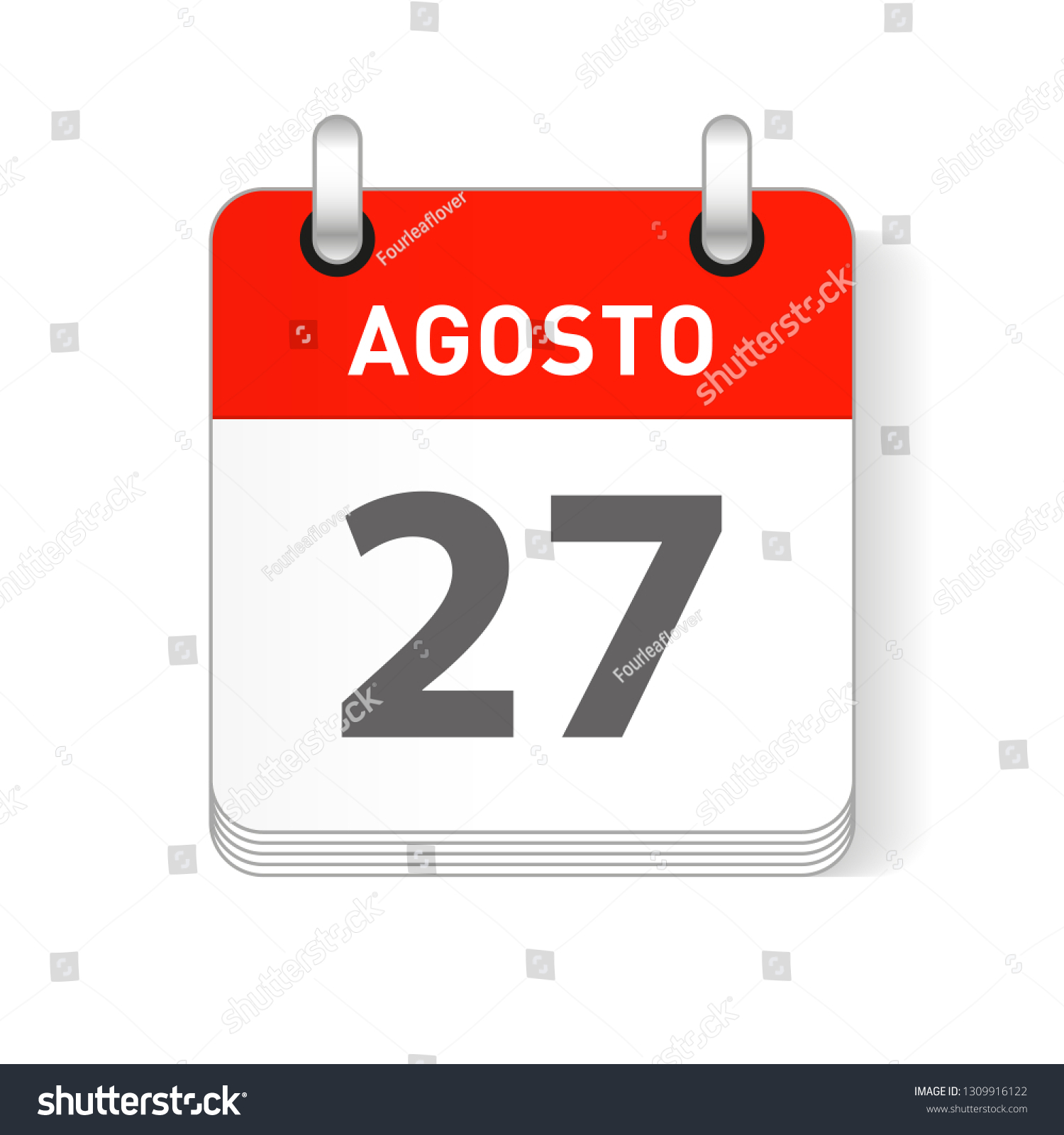 SVG of Agosto 27, August 27 date visible on a page a day organizer calendar in spanish Language svg