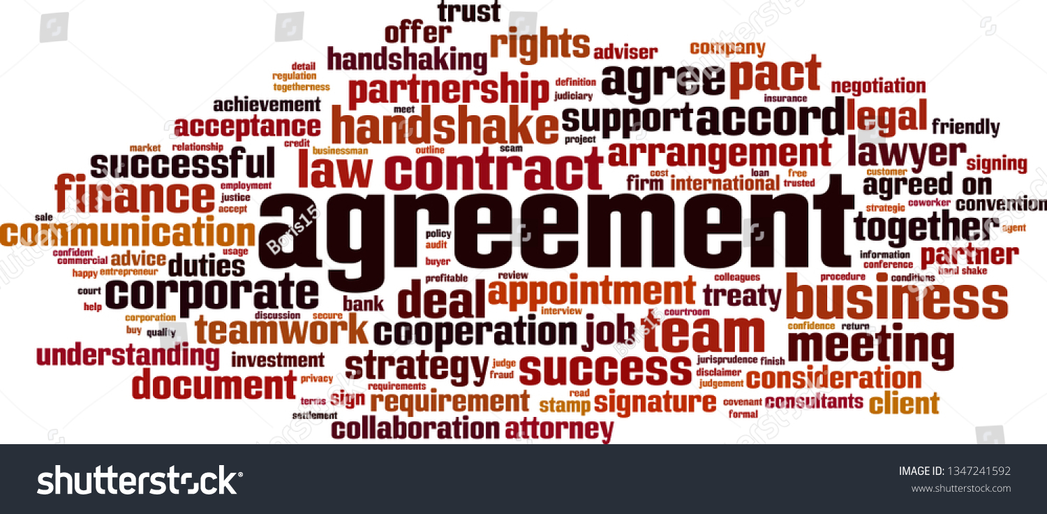 Agreement Word Cloud Concept Collage Made Stock Vector (Royalty Free ...