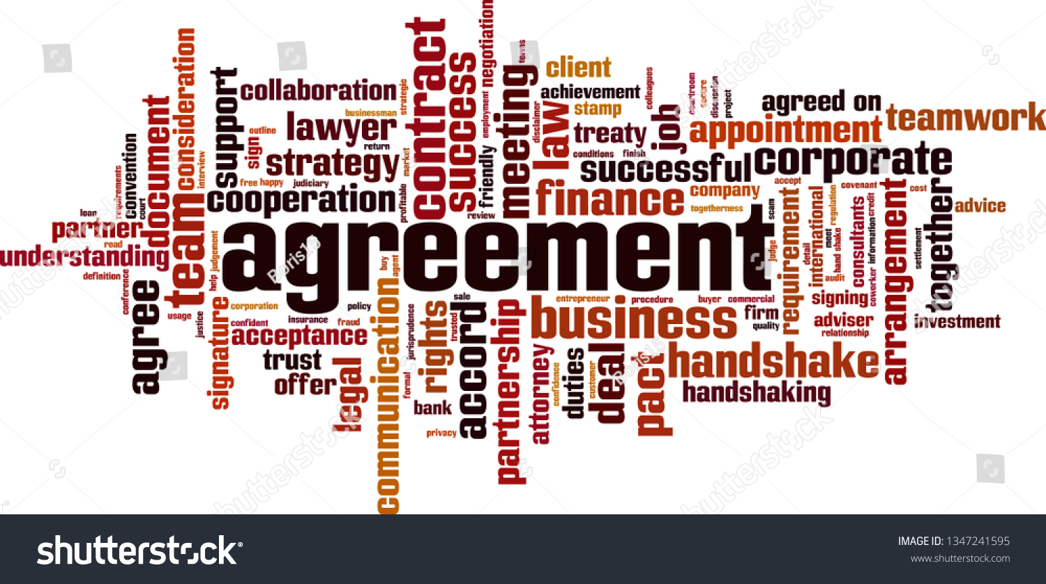 Agreement Word Cloud Concept Collage Made Stock Vector (Royalty Free ...