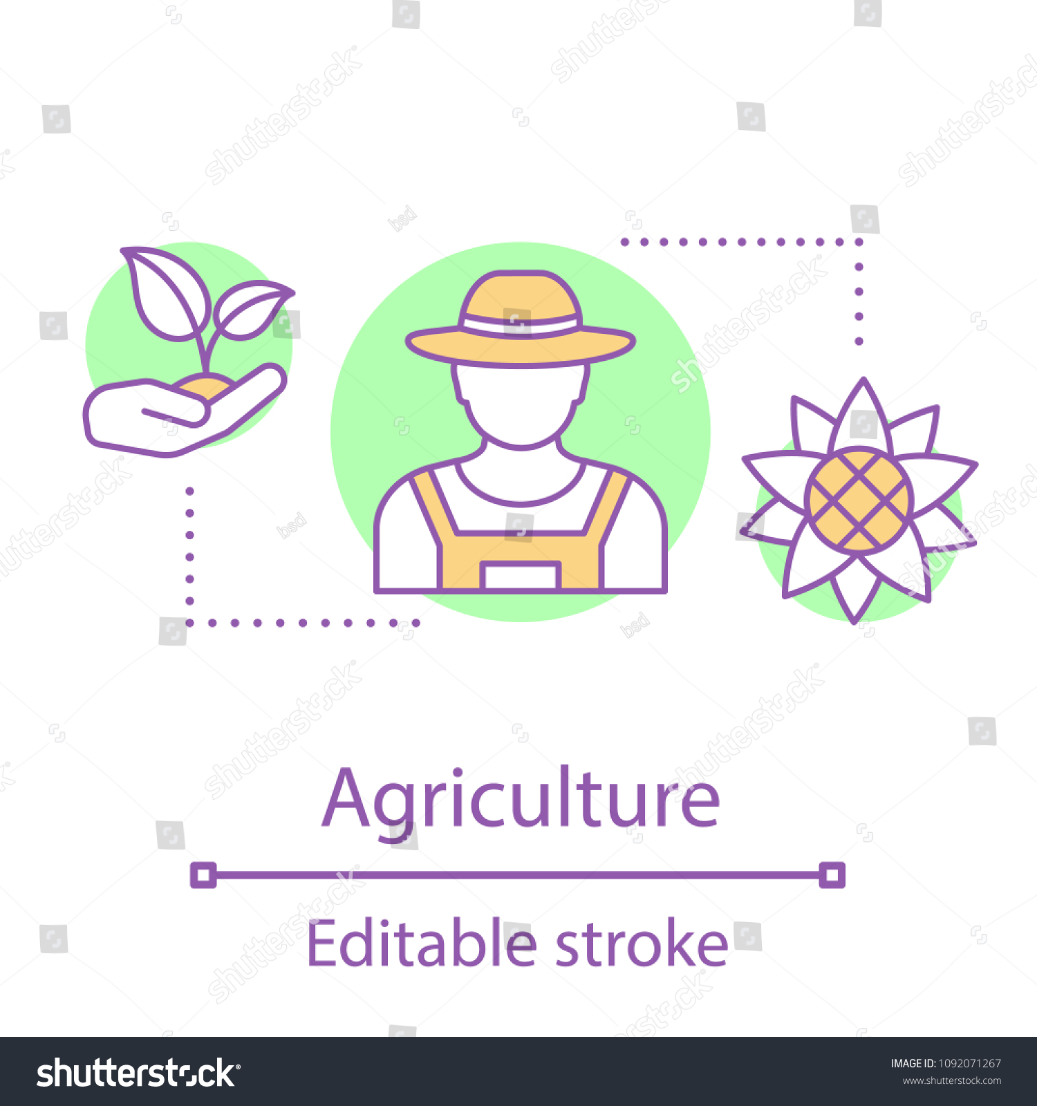 Agriculture Concept Icon Farmer Farming Idea Stock Vector (Royalty Free ...