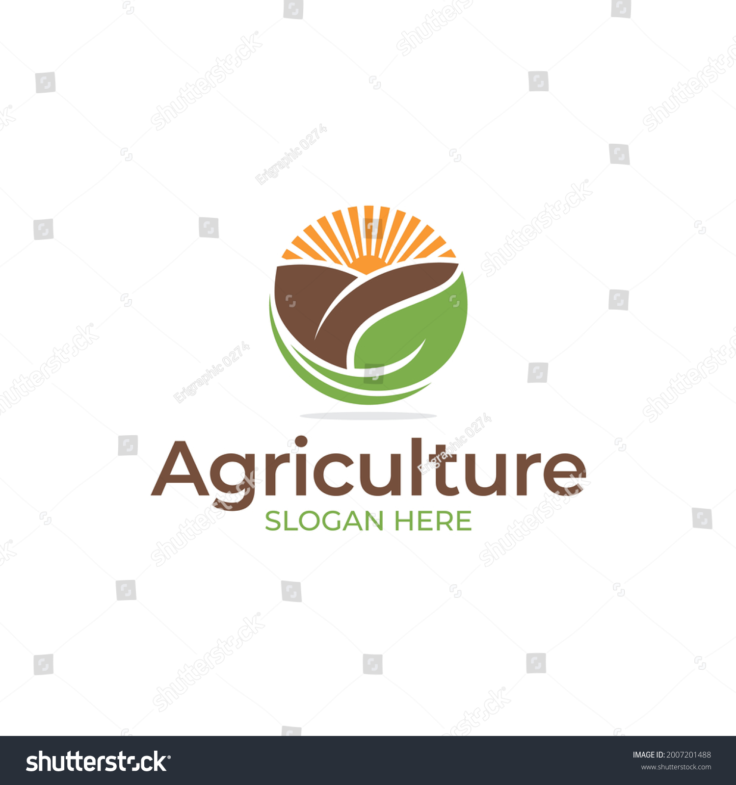 Agriculture Logo Earth Earth Leaf Sun Stock Vector (Royalty Free ...