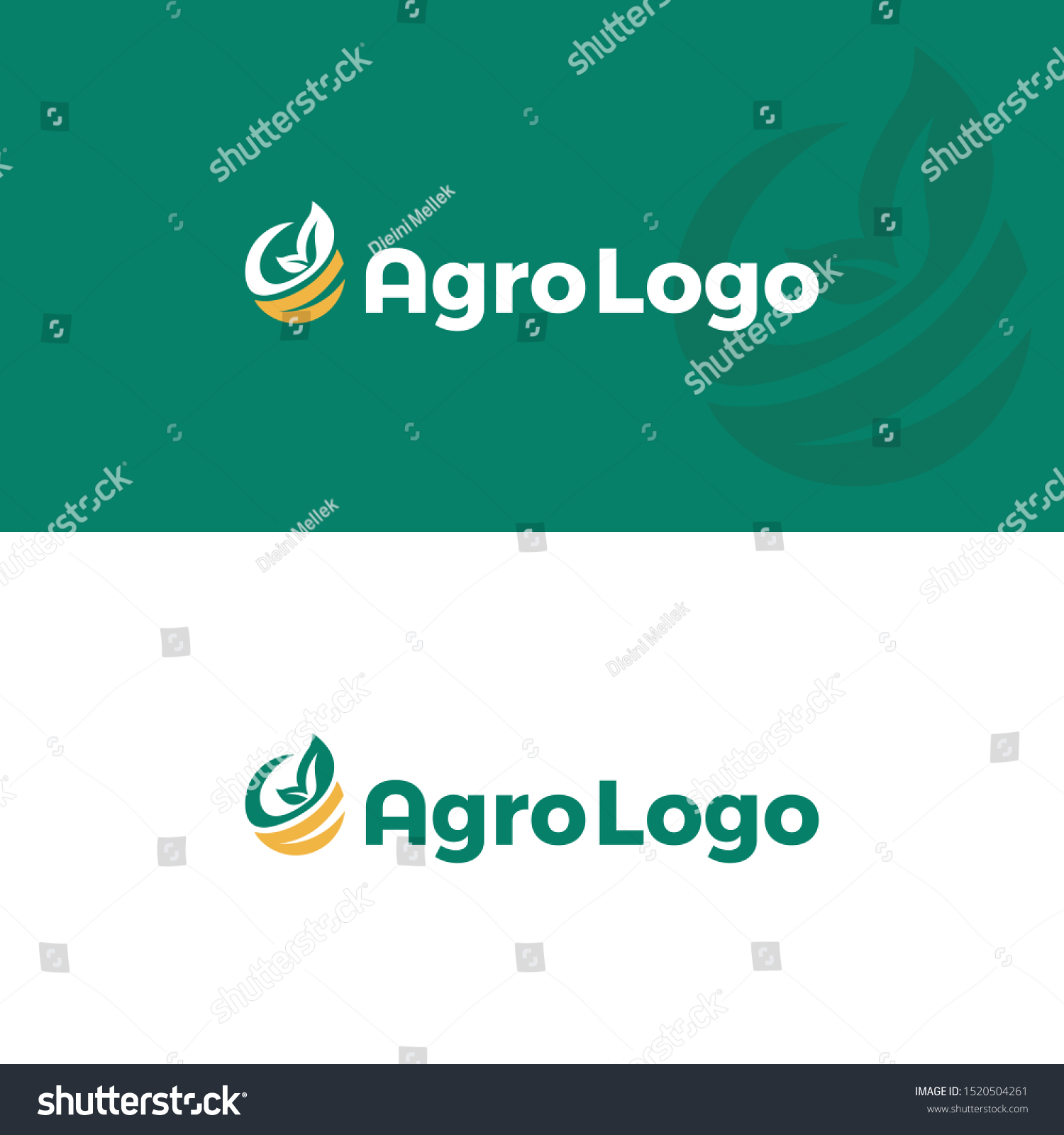 Agro Logo Design Template Leaf On Stock Vector (Royalty Free) 1520504261